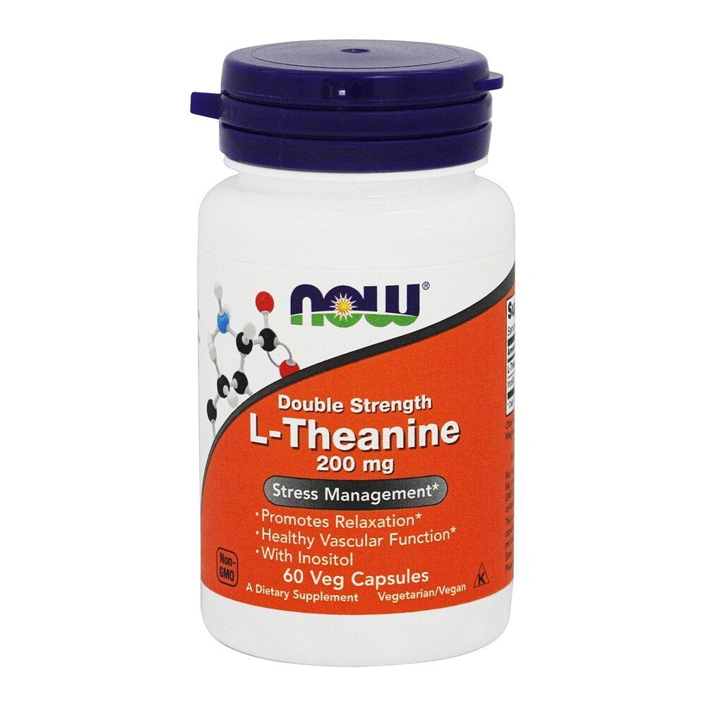 NOW Foods L-Theanine 200 mg., 60 Vegetarian Capsules