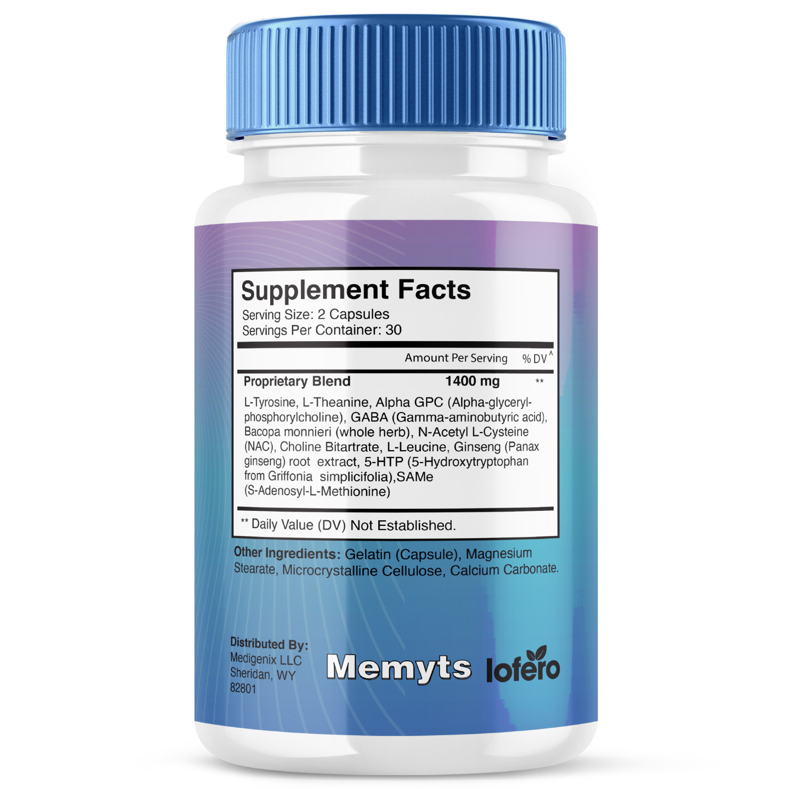 (5 Pack) Memyts Nootropic Natural Formula Brain and Memory Supplement (300 ct)