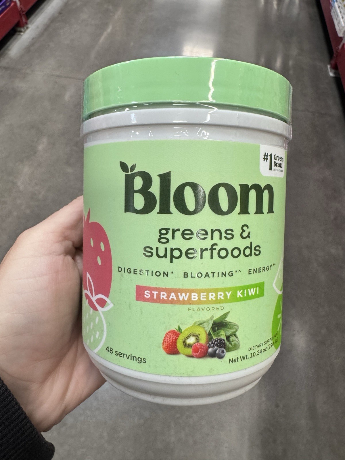 Bloom Greens & Superfoods Powder Strawberry Kiwi 48 Servings Digestion Energy