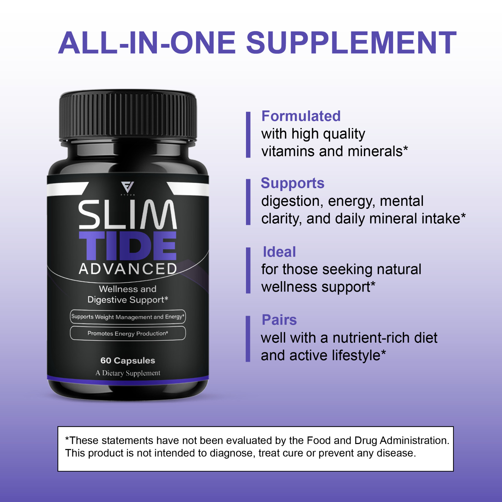 (2 Pack) Slimtide Advanced Health Management Capsules, Slim Tide (120 Capsules)