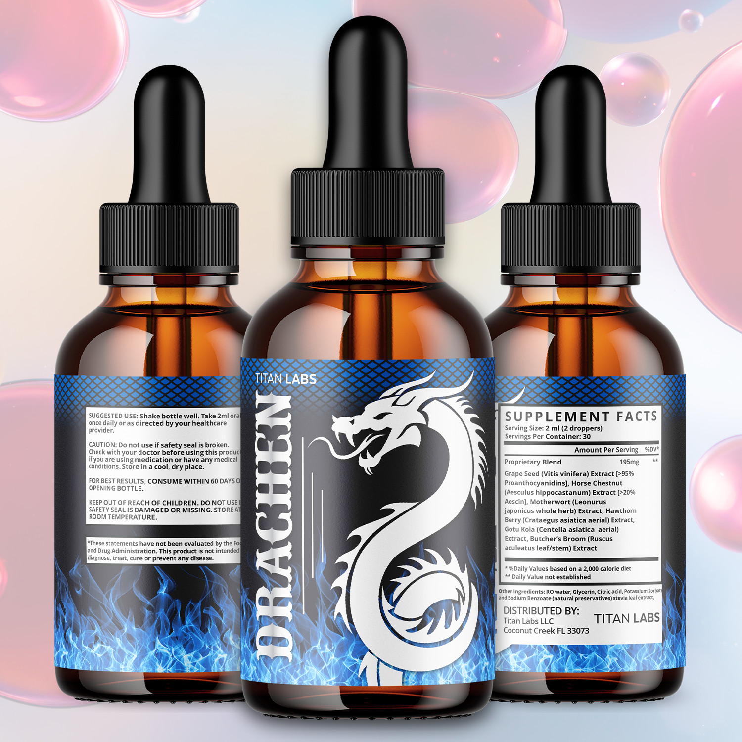 (5 Pack) Drachen Advanced Blood Support Drops Vitamin Supplement 150 Servings