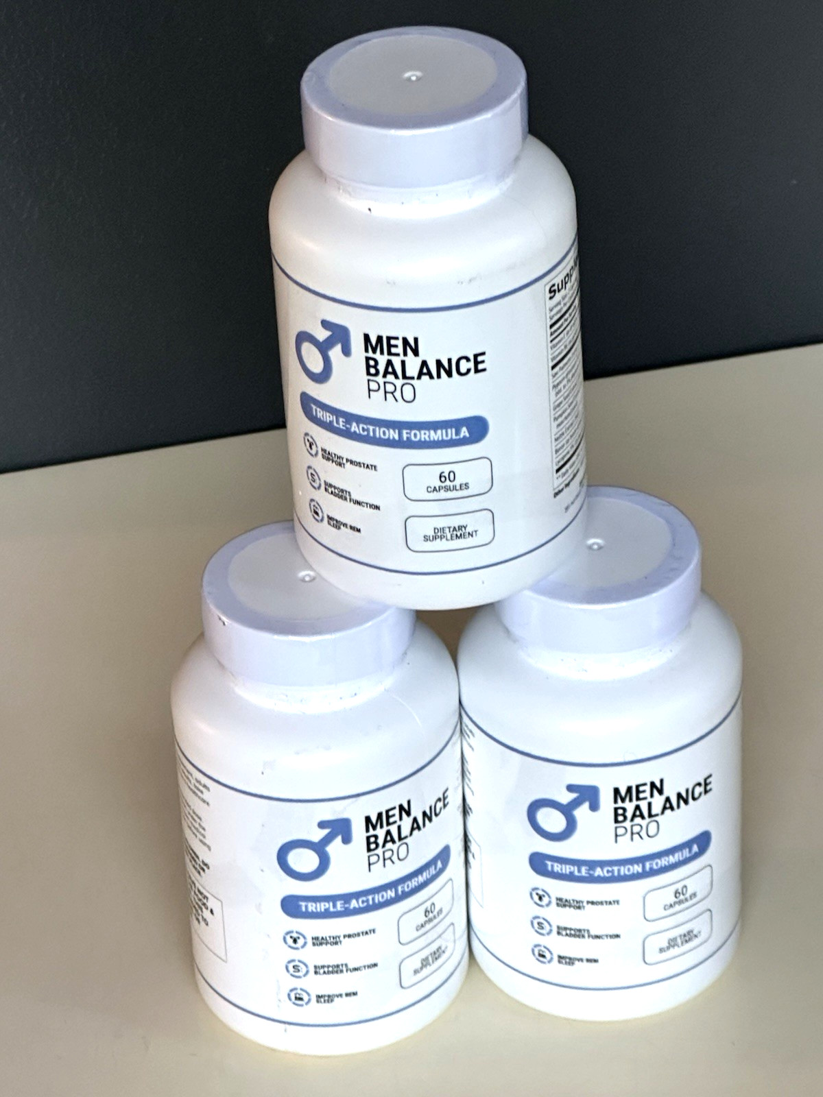 Lot 3 X MEN Balance PRO Supplement 60 Capsules Saw Palmetto Pygeum NEW SEALED