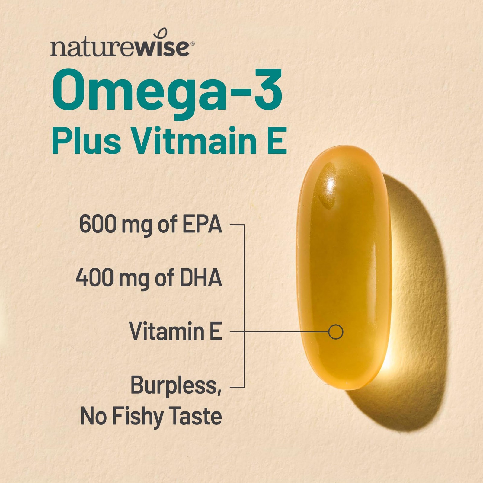 NatureWise Extra-Strength Omega 3 Fish Oil Supplement – 60 Count (Pack of 1)