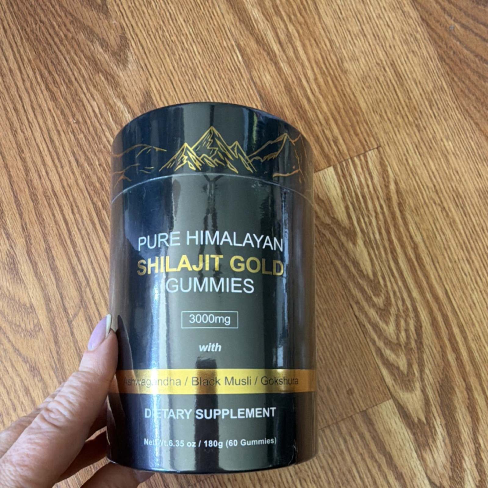 Pure Himalayan Shilajit Gold Gummies 3000mg Ashwagandha Ginger 60 Count