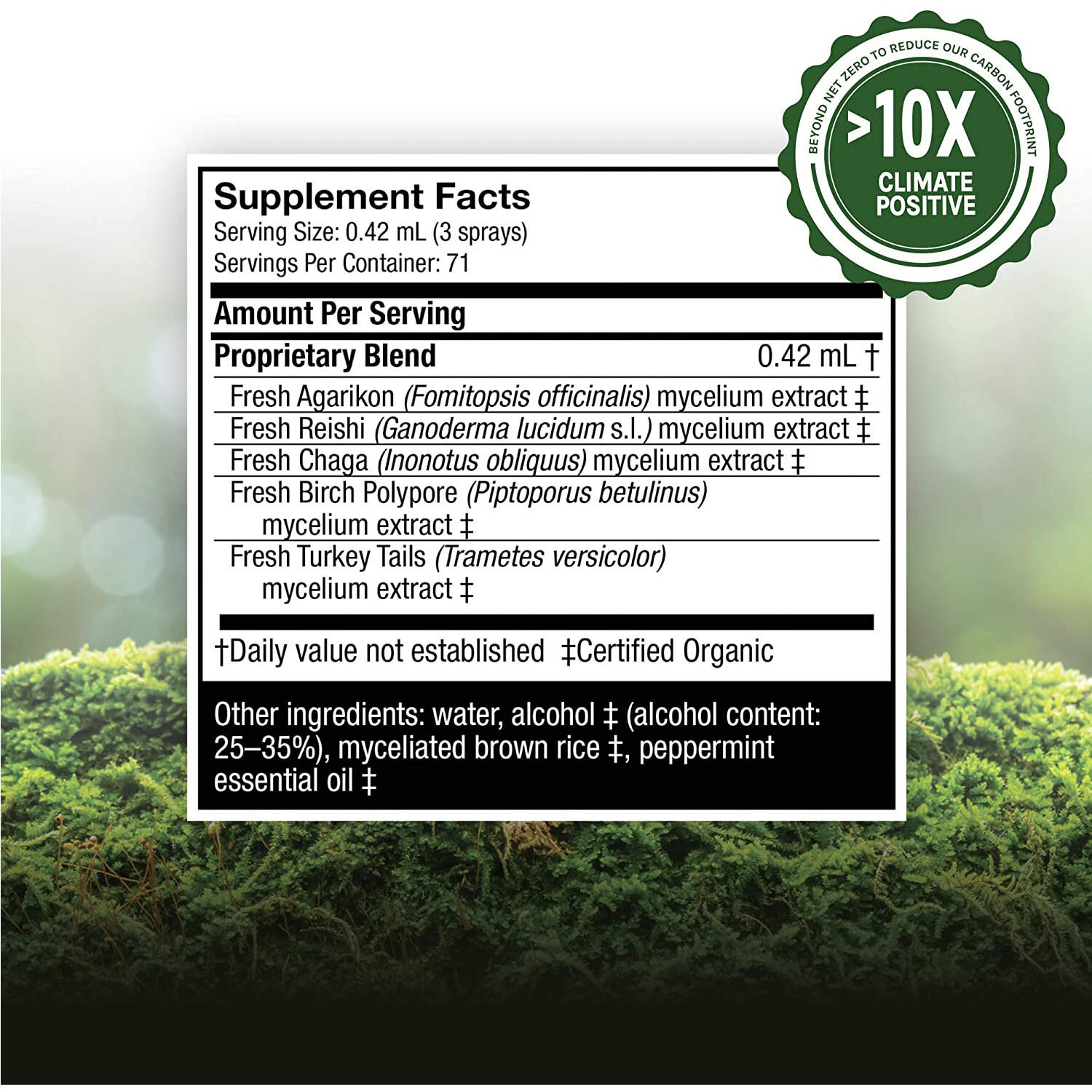 Fungi Perfecti Host Defense MycoShield Immune Support Spray Peppermint, 1 Ounces