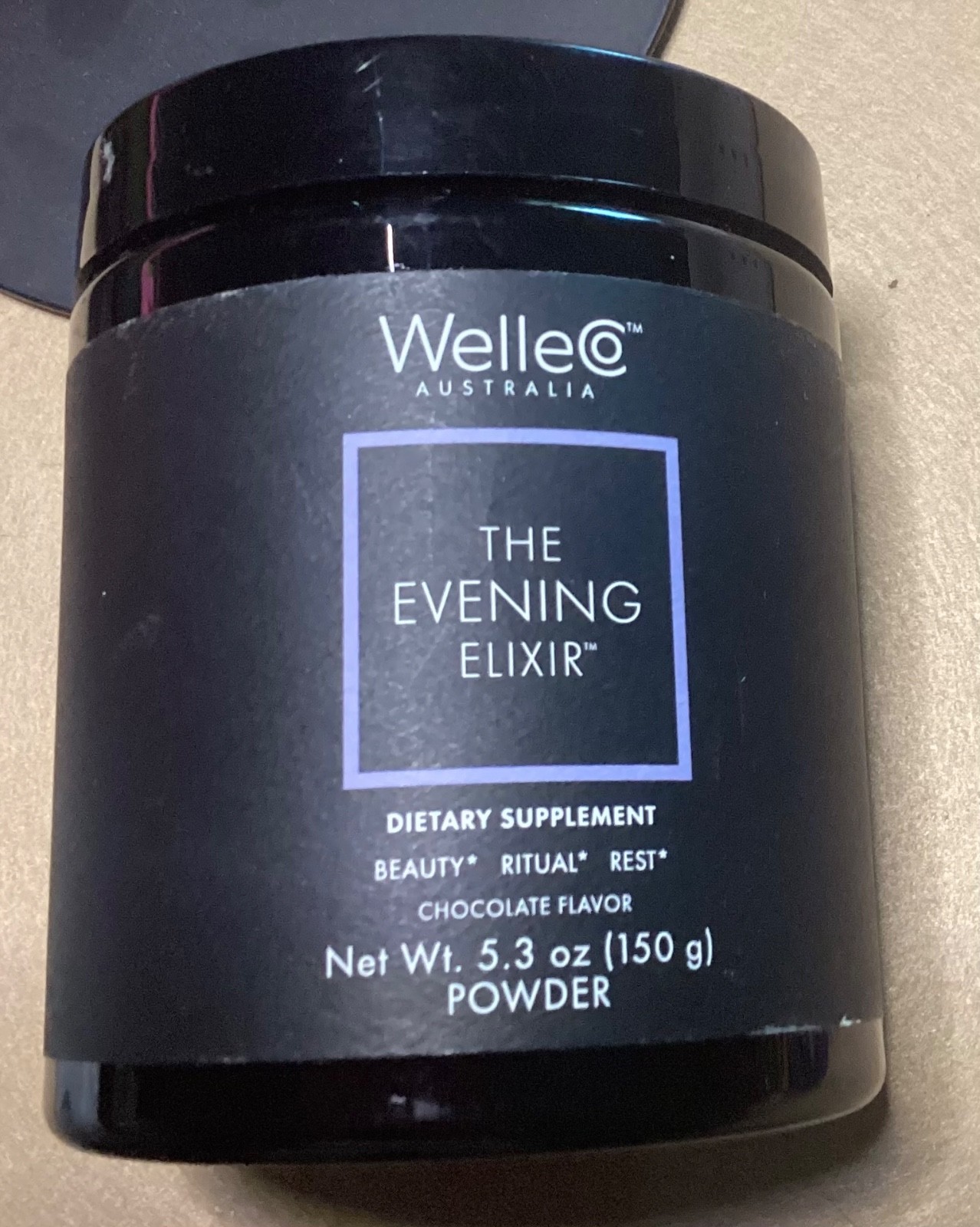 WelleCo The Evening Elixir Powder Chocolate Flavor 5.3 oz 150g Beauty Rest