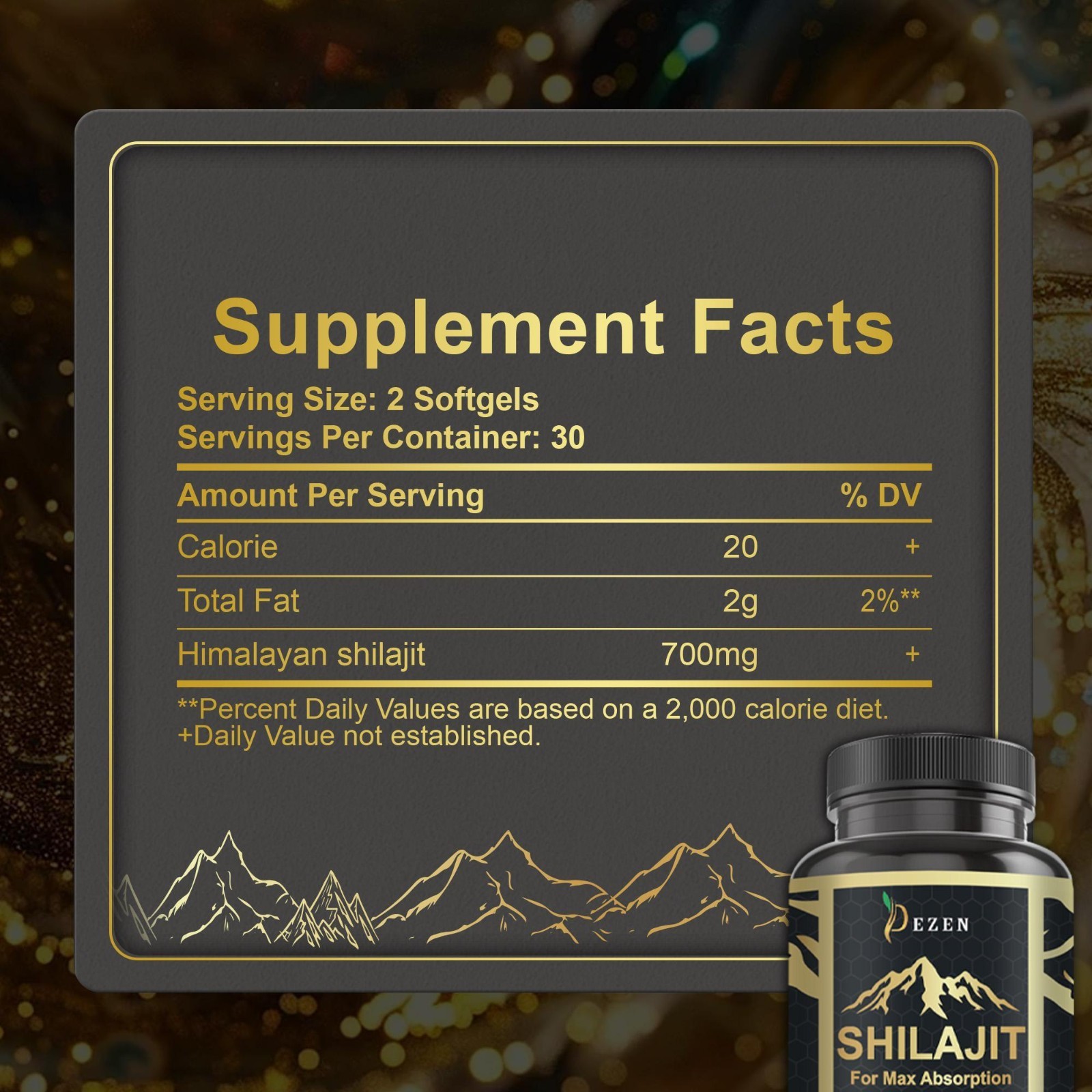 DEZEN Himalayan Shilajit & Krill Oil Softgel Combo with Omega 3, 60 Serving