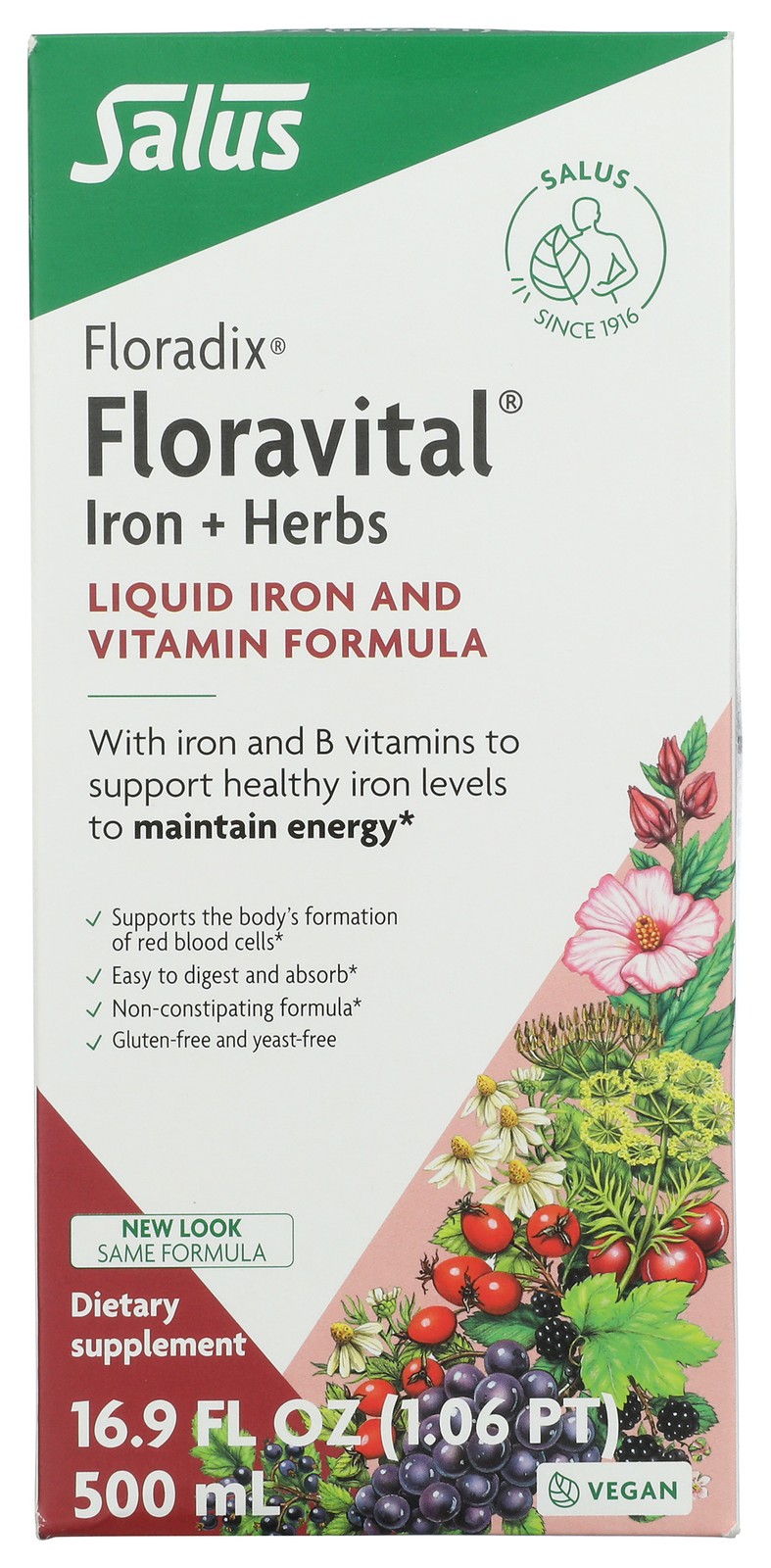 Floravital Liquid Iron And Vitamin Supplement 16.9 Fl Oz By Salus 17 1 Pack
