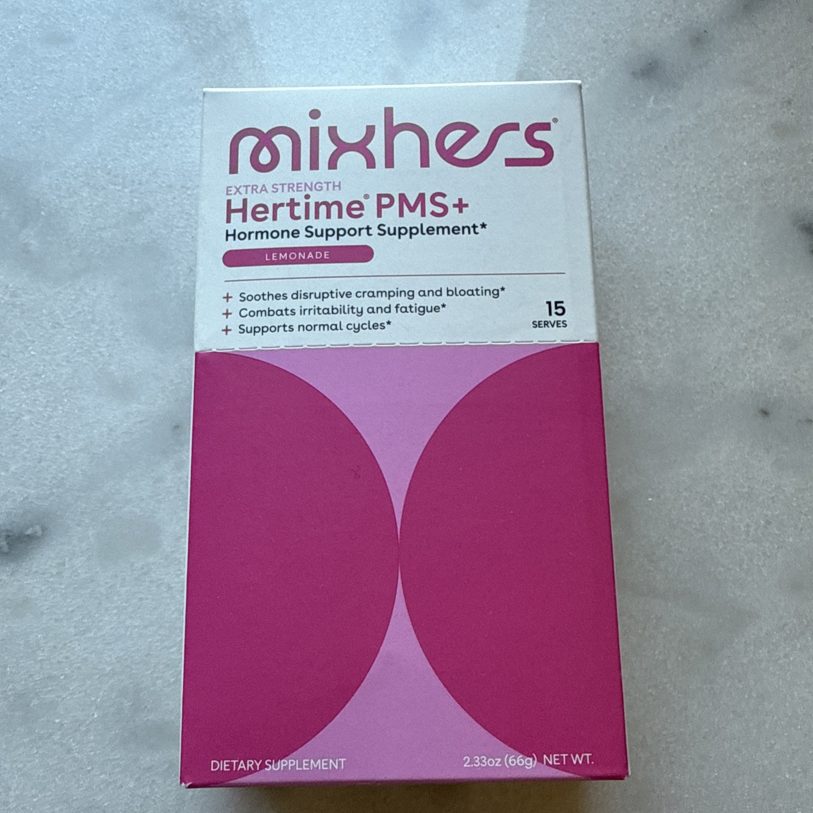 Mixhers Hertime PMS + Hormone Support 15 Servings. BB:1/26. LEMONADE!