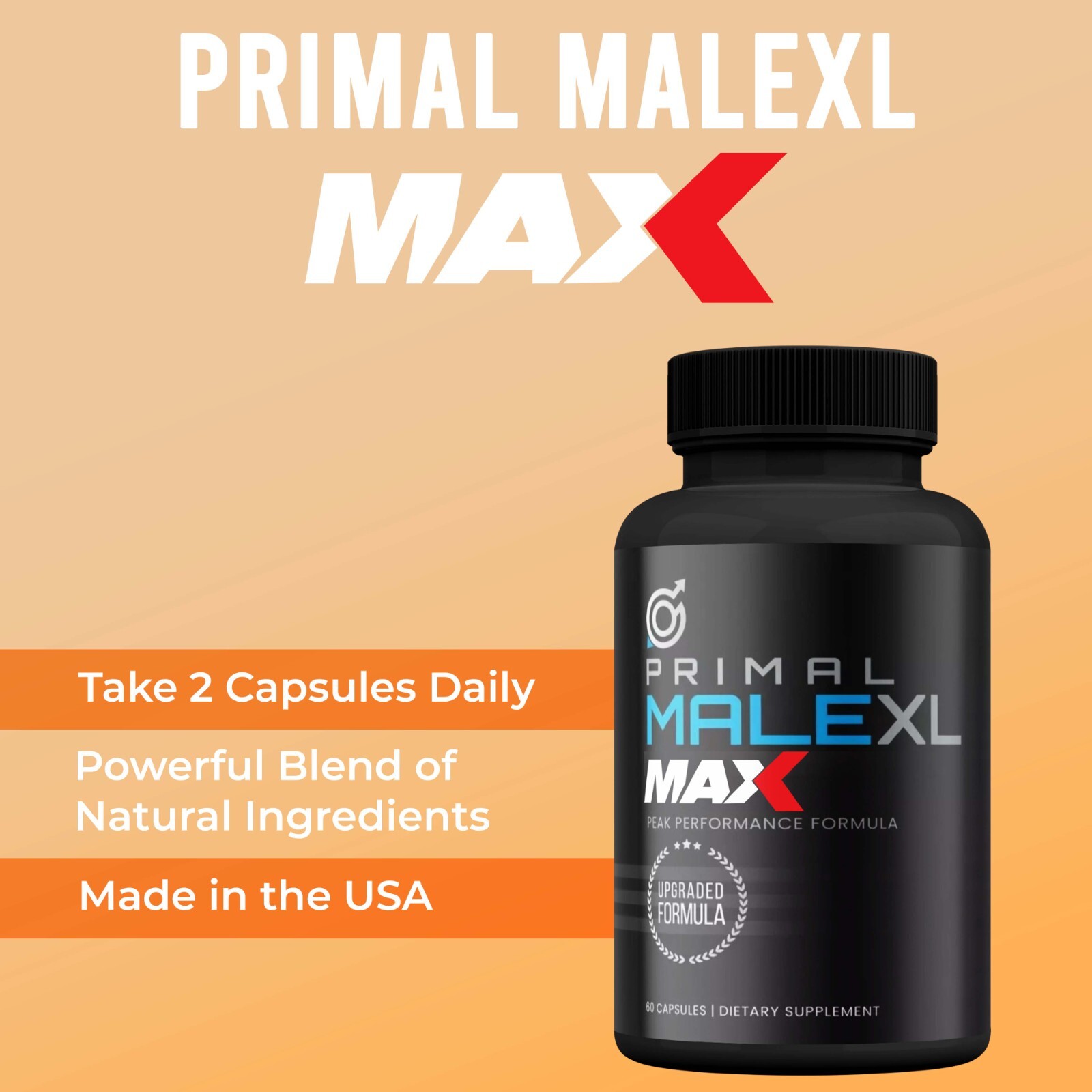 Primal Male XL MAX for Men ED Supplement for men BigD Fast Ship ( 1 Pack )