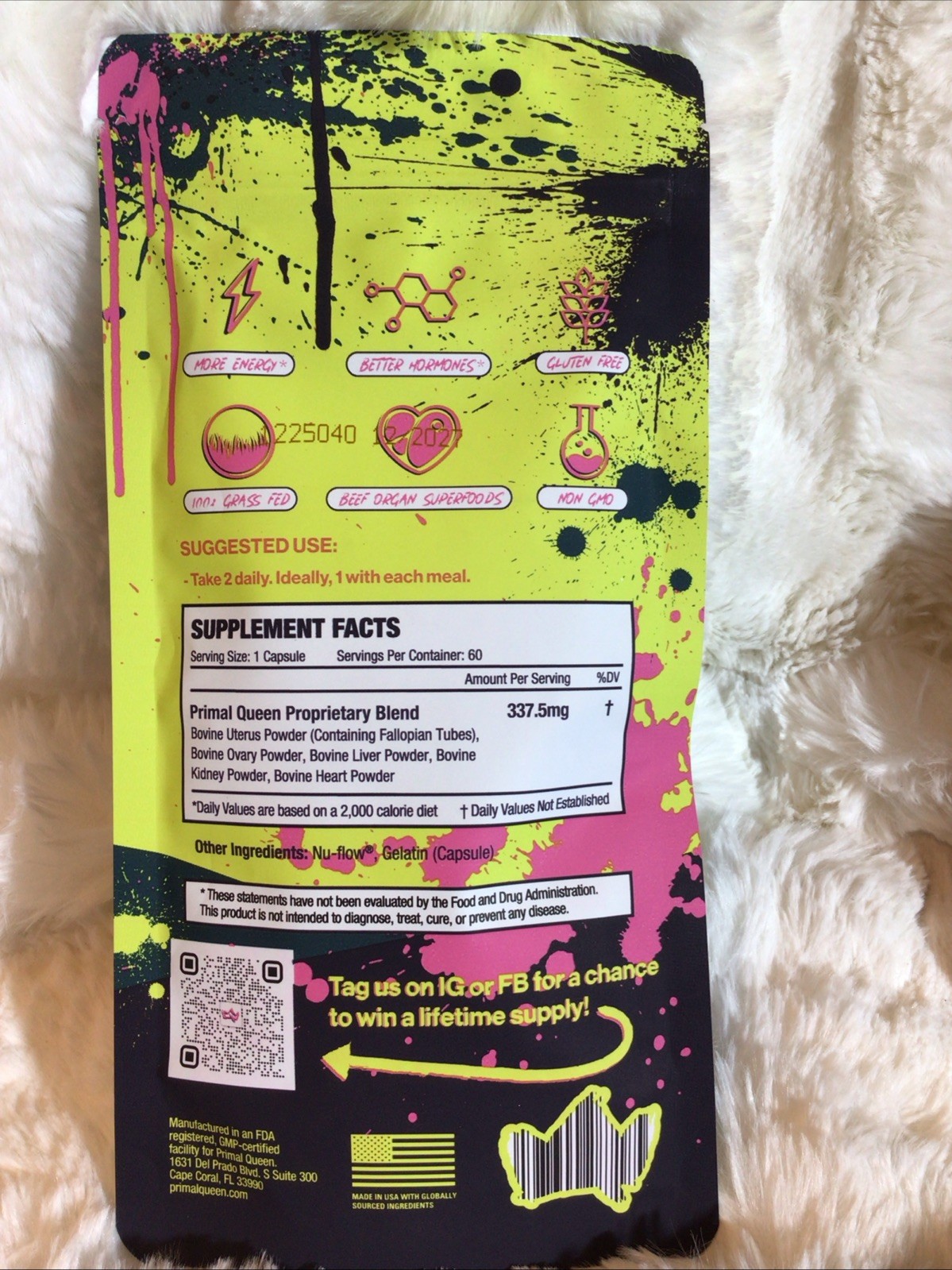 New Primal Queen Unopened Suppliments Beed Organs 2 Bags Jar