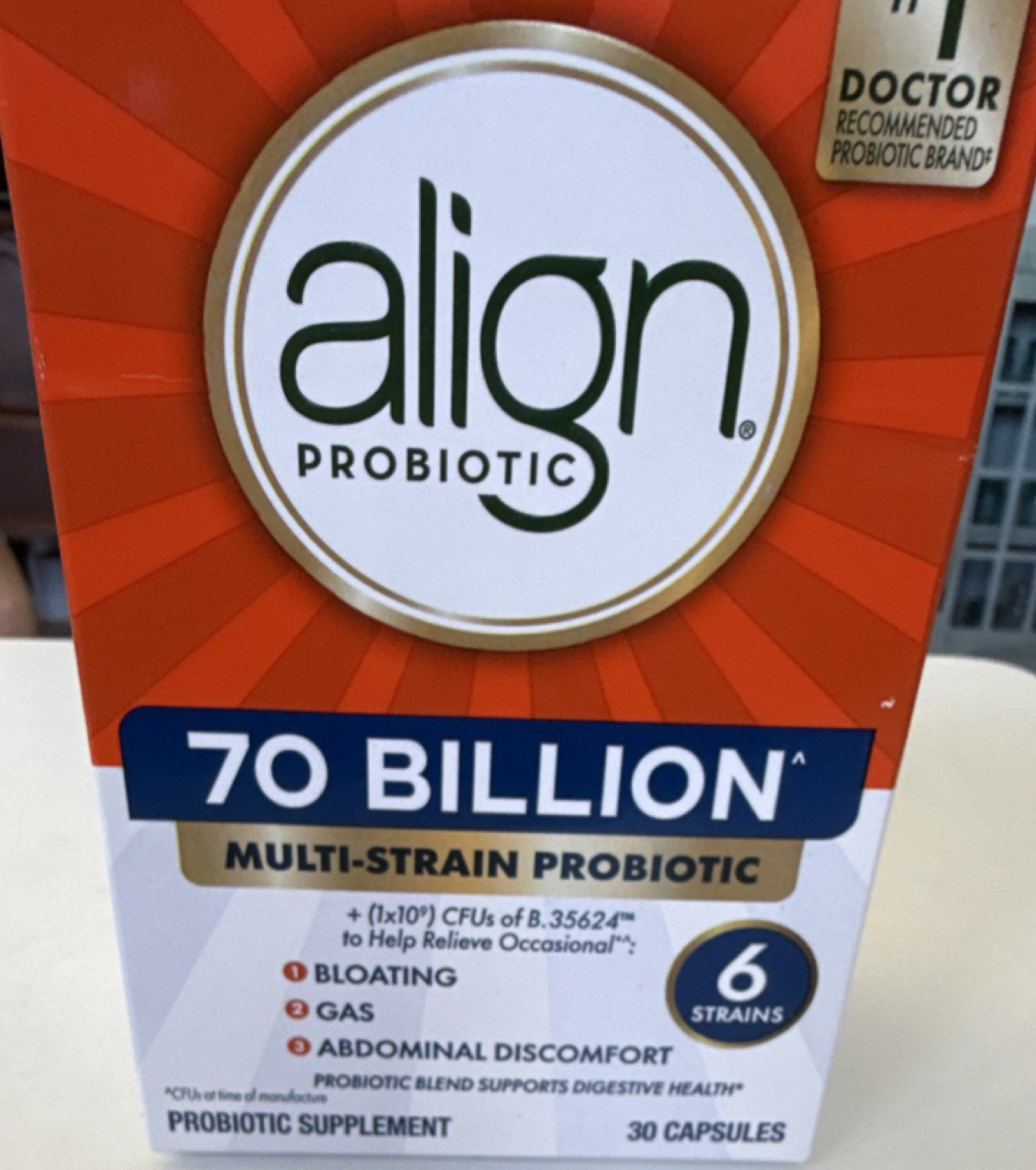 Align Multi-Strain Probiotic 70 Billion Gluten Free Vegetarian 30 Capsules