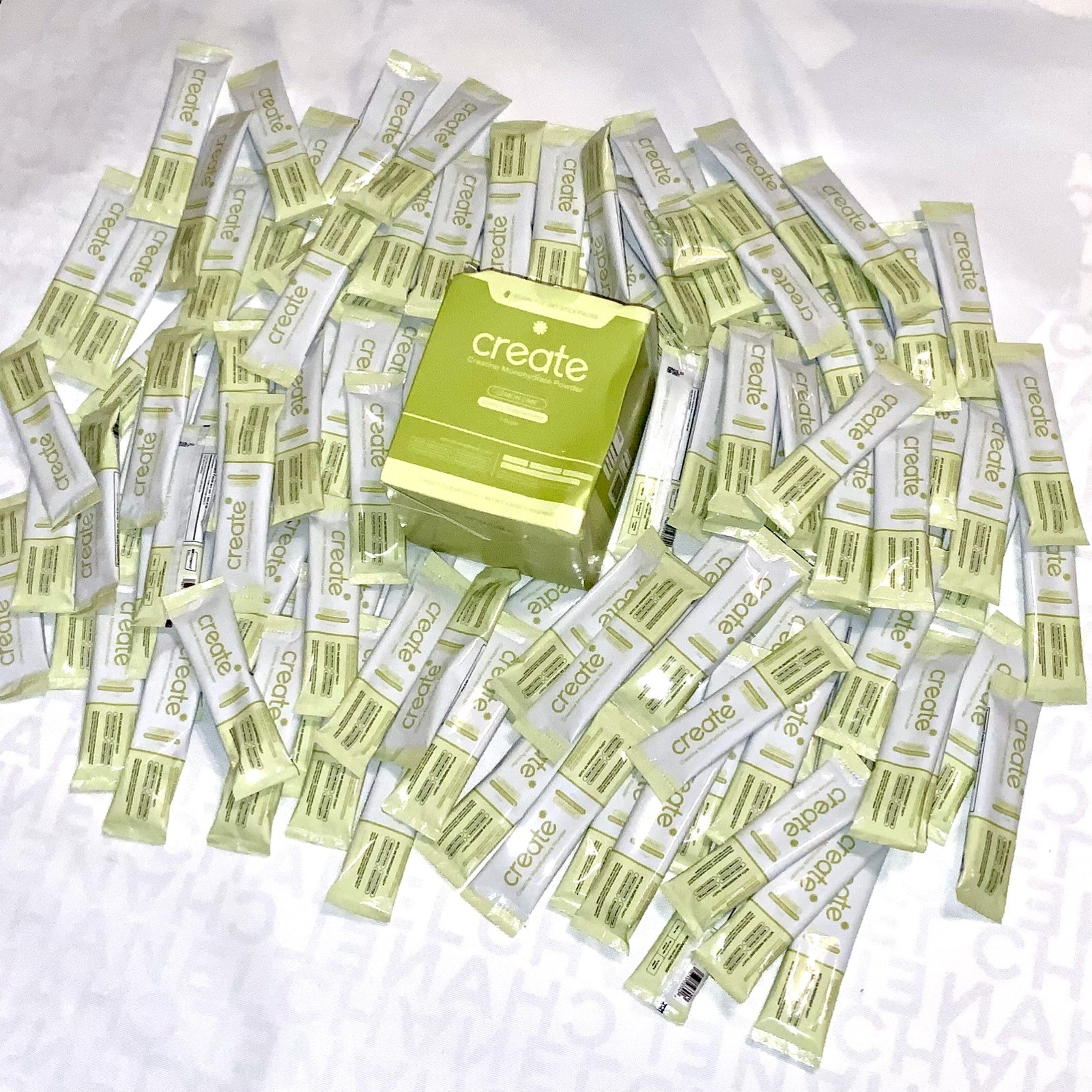 HUGE LOT ( 120 Sticks ) Create Creatine Monohydrate powder Packs Lemon Lime 8/27