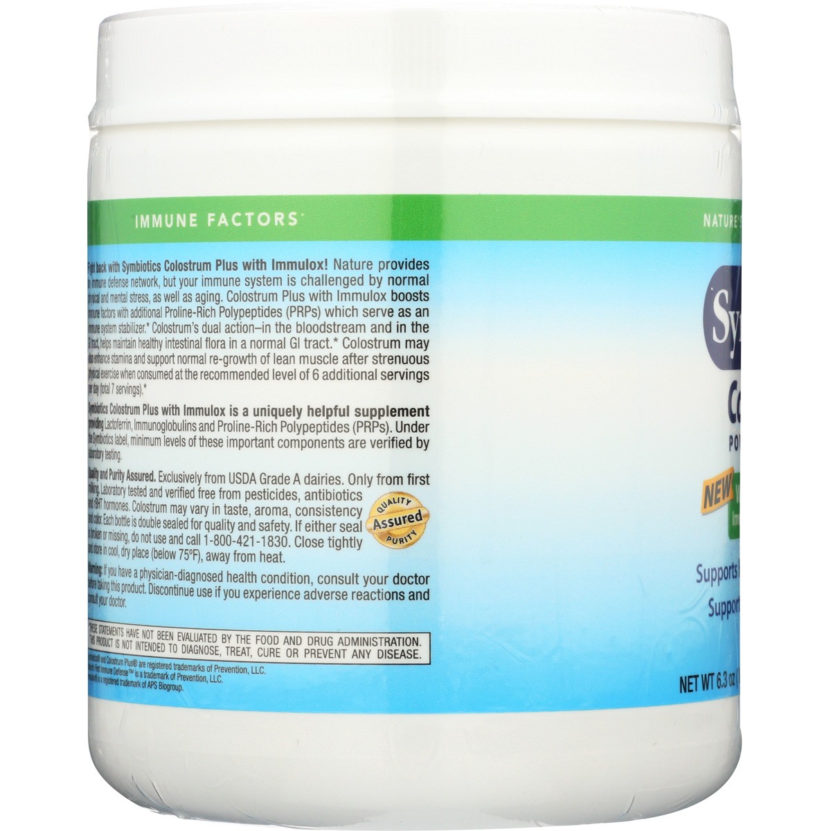 Colostrum Plus Powder With Immulox Symbiotics 6.3 Oz Immune Health 1 Pack