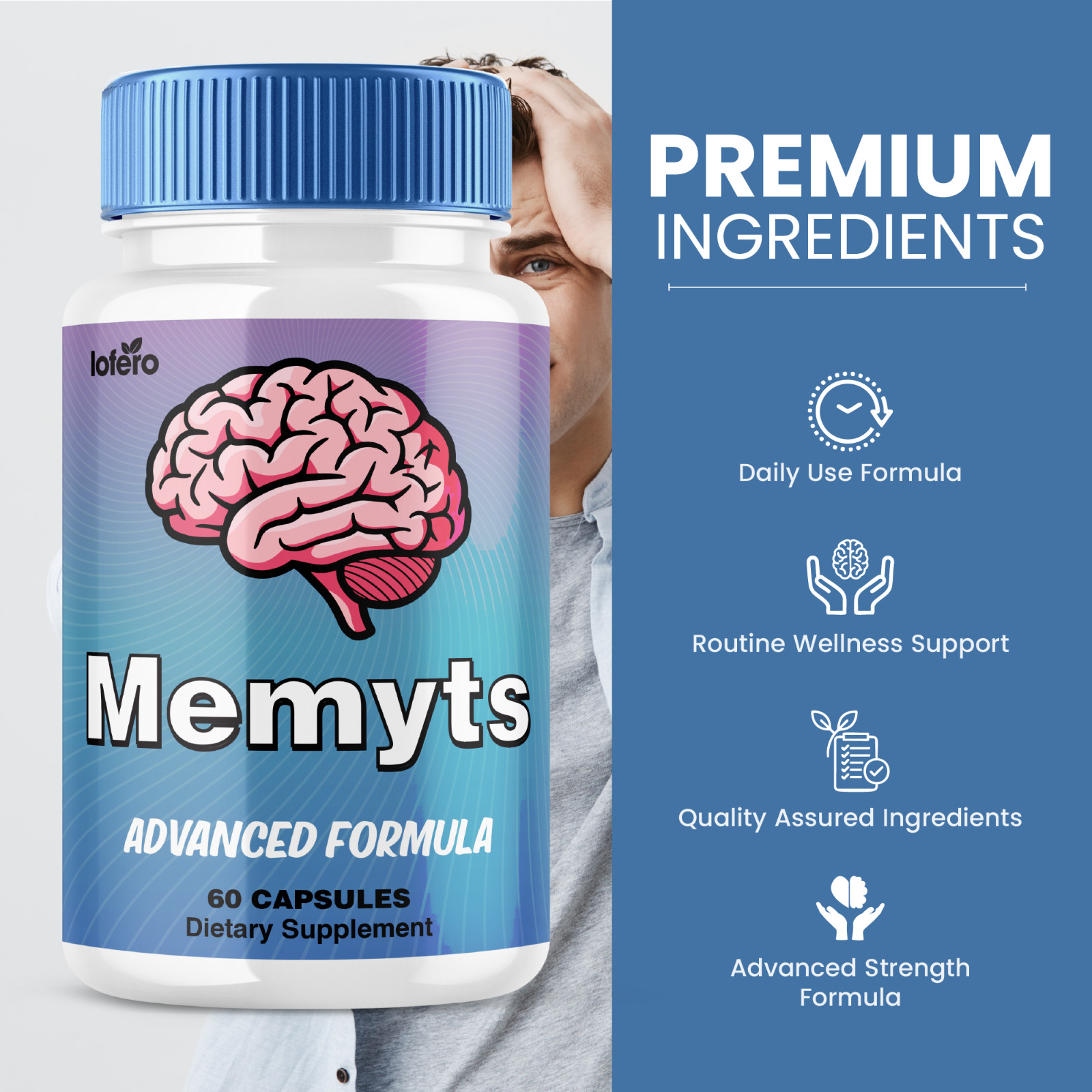 (5 Pack) Memyts Nootropic Natural Formula Brain and Memory Supplement (300 ct)