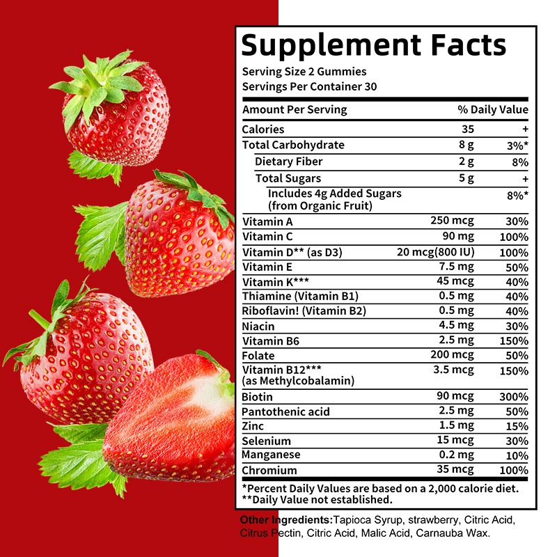 Kids Multivitamin Gummies – Gluten-Free, Sugar-Free, Daily Nutrition 60pcs