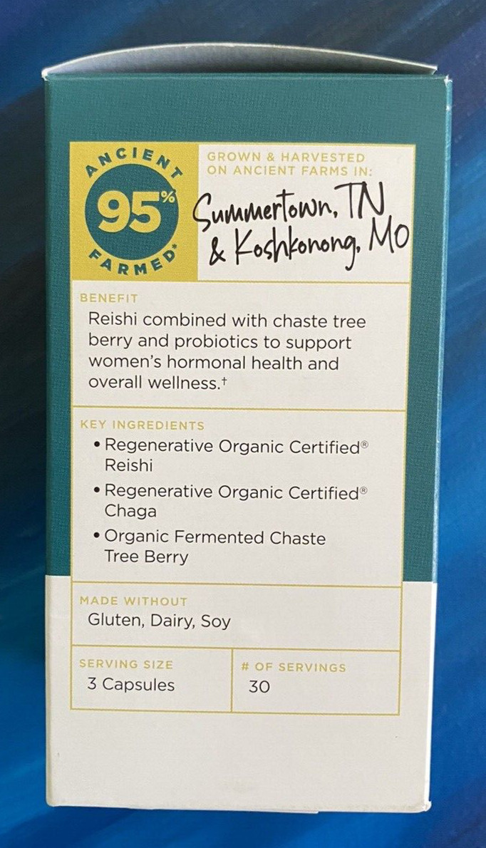 Ancient Nutrition Women’s Hormones ~ Regenerative Organic ~ 90 Caps ~ Exp 8/2025