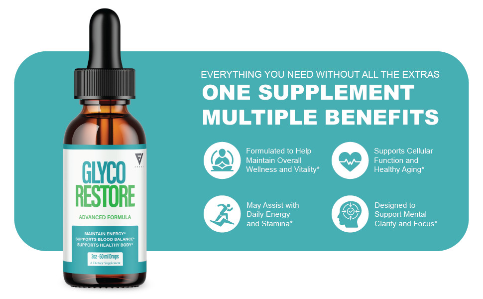 (5 Pack) Glyco Restore Drops, Glyco Restore Blood Support Supplement (10oz)