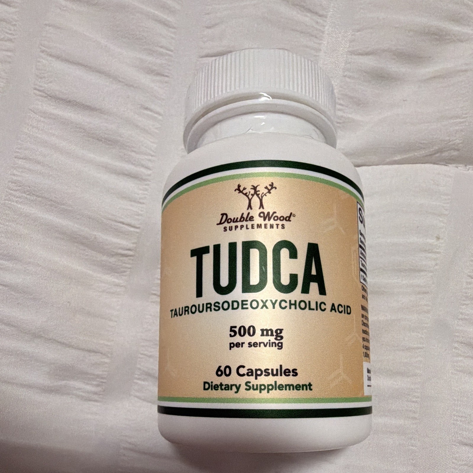 Double Wood Supplements TUDCA 500mg 60 Capsules Non-GMO Gluten-Free Exp 12/2027