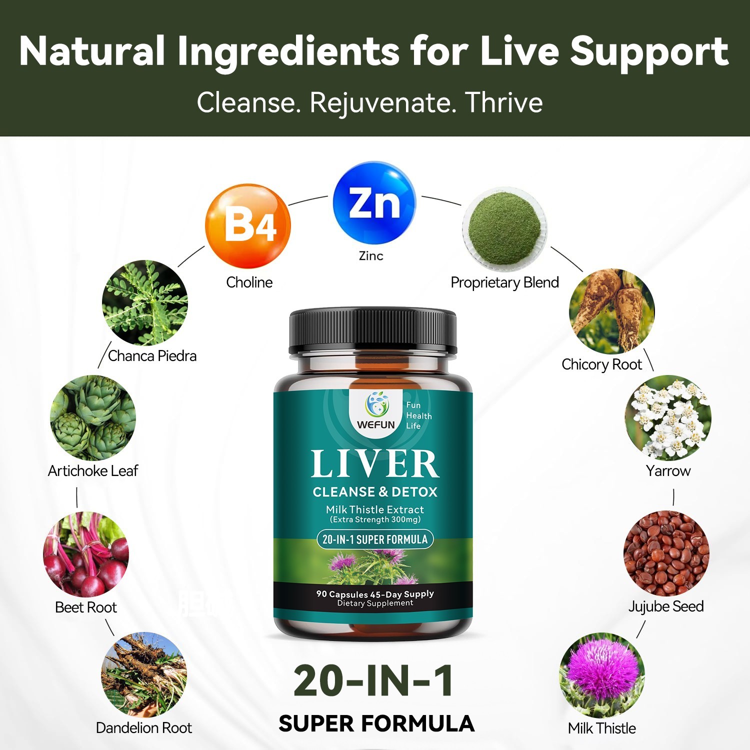 Liver Cleanse Detox & Repair Formula with Premium Milk Thistle – 45 Day Supply