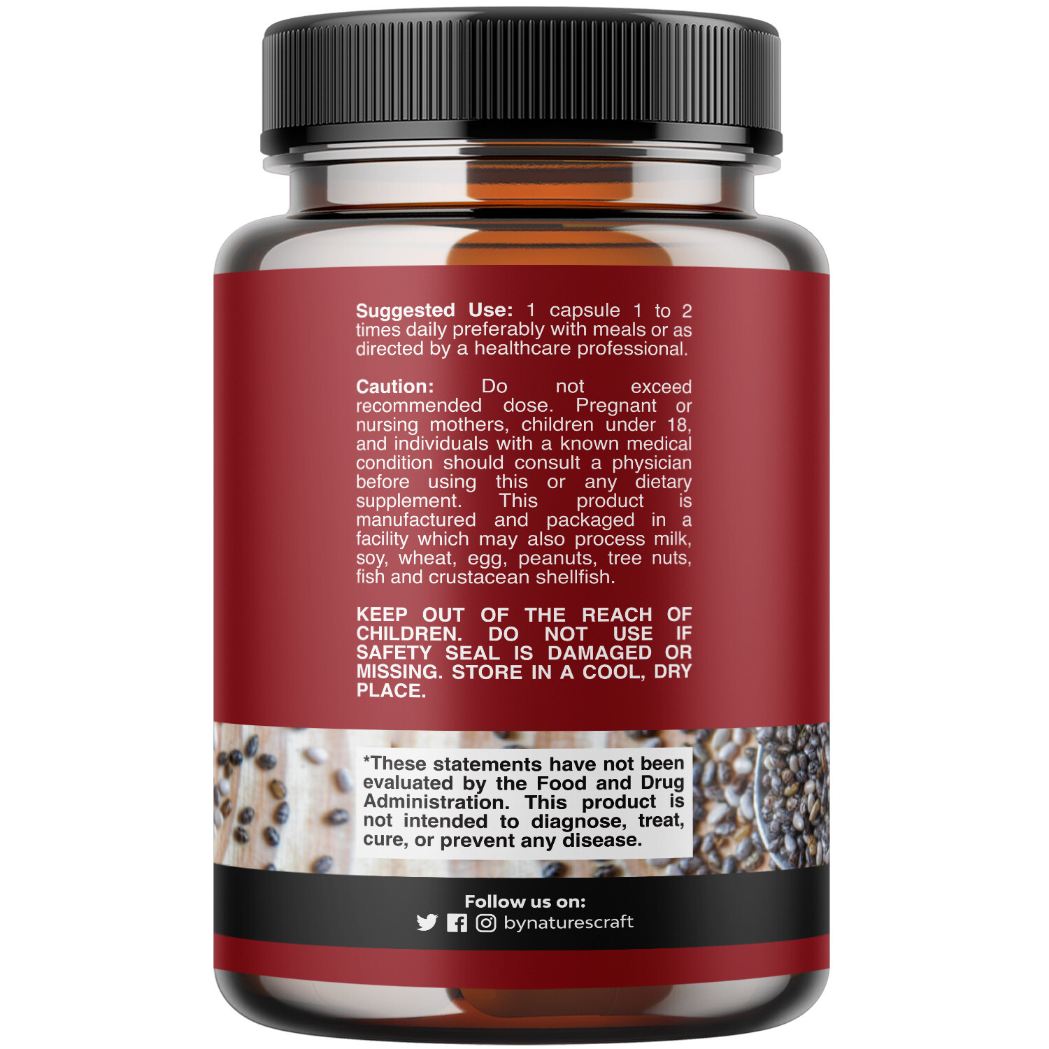 Chia Seed Oil Extract Capsules – Plant Based Omega 3 6 9 Supplement 120ct