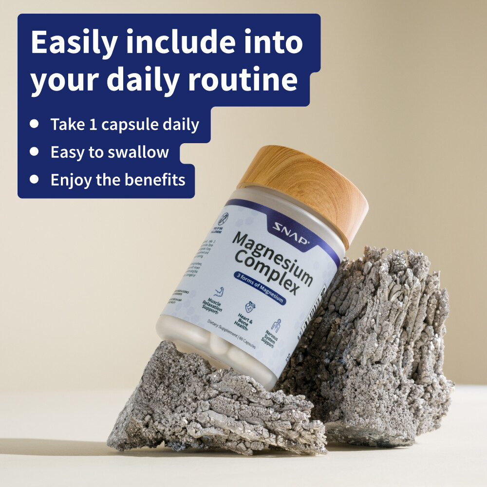 Magnesium Glycinate Natural Capsules Muscle Relaxer, Heart & Bone Health – 60ct