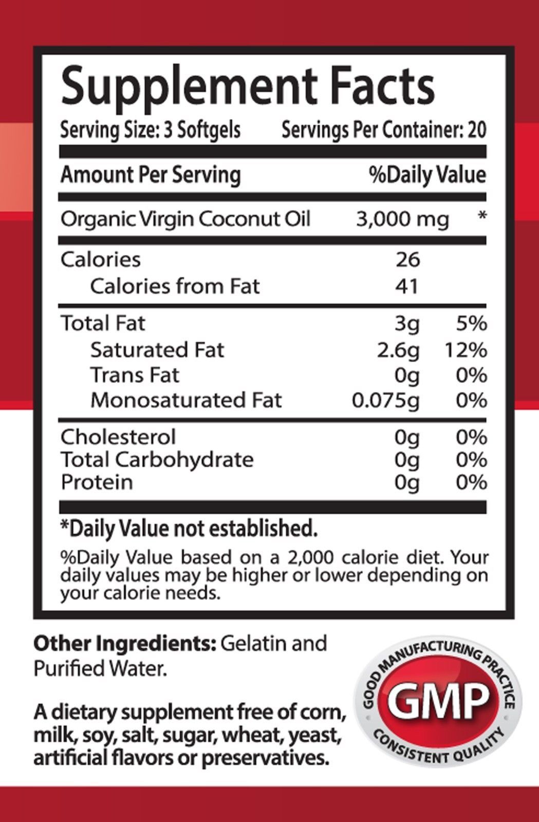 Fractionated Capric acid – EXTRA VIRGIN COCONUT OIL 3000MG – Pill Form – 3Bot