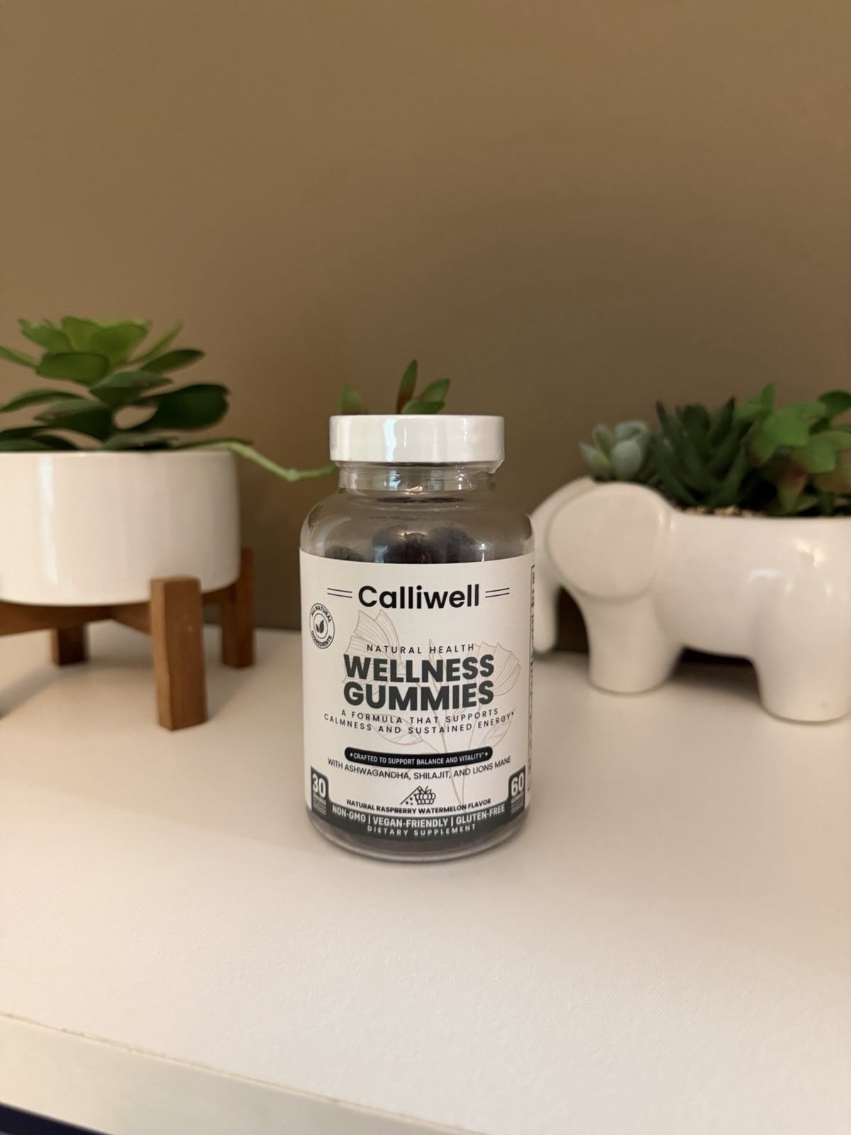 Calliwell Wellness Gummies w/ Ashwagandha, Shilajit, Lions Mane, Sea Moss, 60ct
