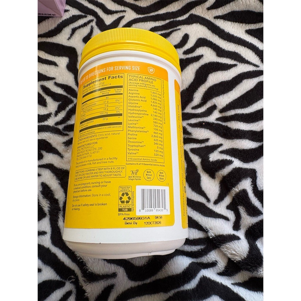 Vital Proteins Collagen Peptides Powder Lemon Flavor Dietary Supplement