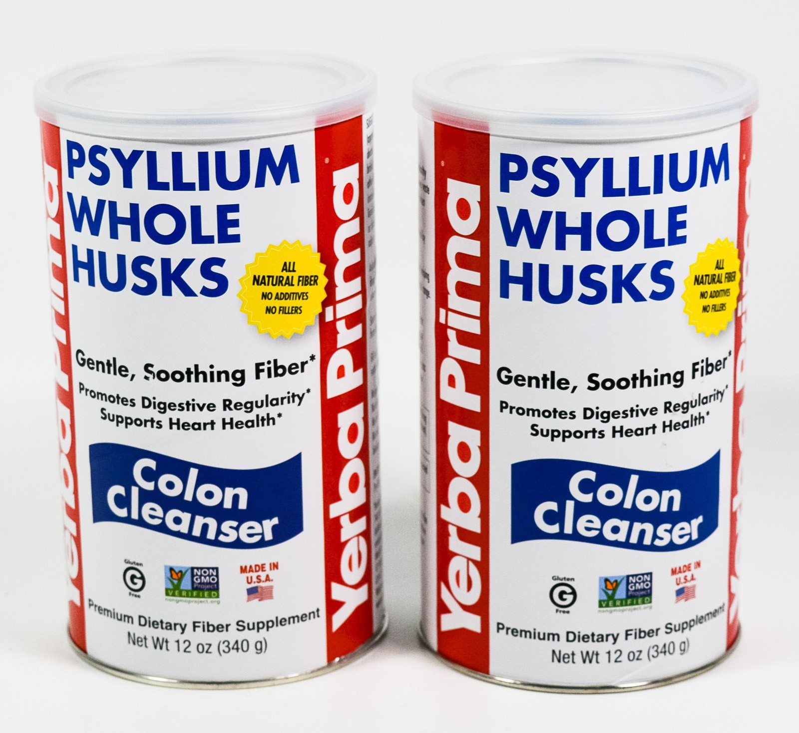 2 Yerba Prima Psyllium Whole Husks COLON CLEANSER 12oz Fiber Powder 11/2027+