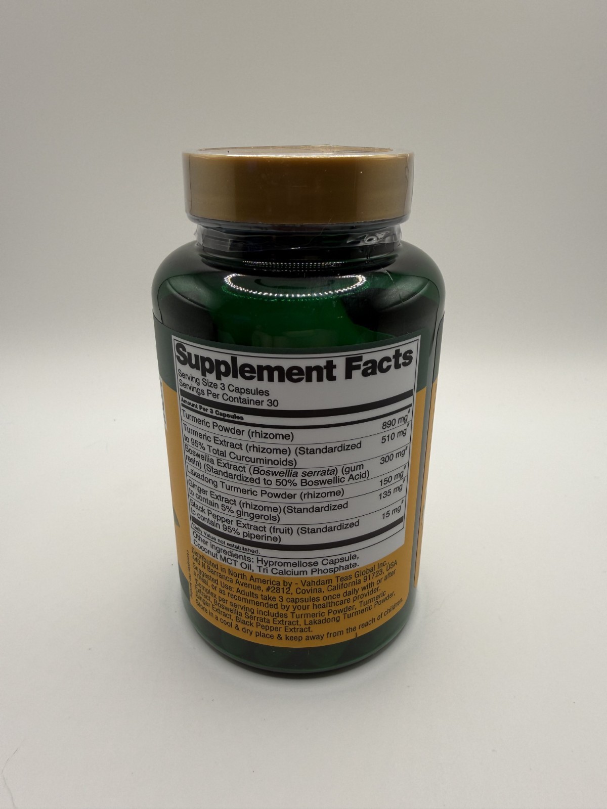 Vahdam Turmeric Curcumin Boswellia Piperine 2000mg Joint Health 90 Capsules New