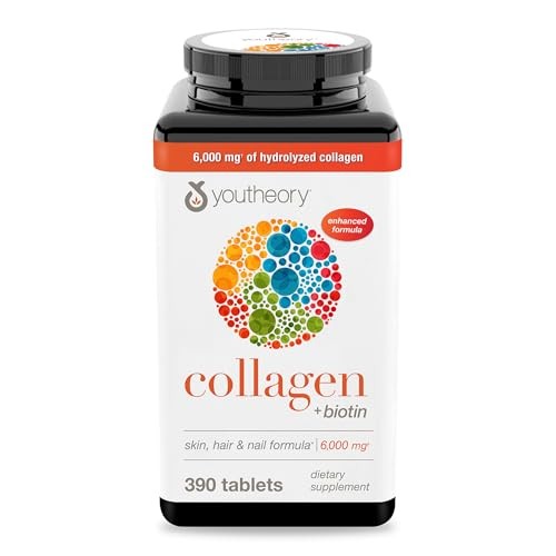 Youtheory Collagen + Biotin Supplement – Supports Hair, Nails & Skin – 390