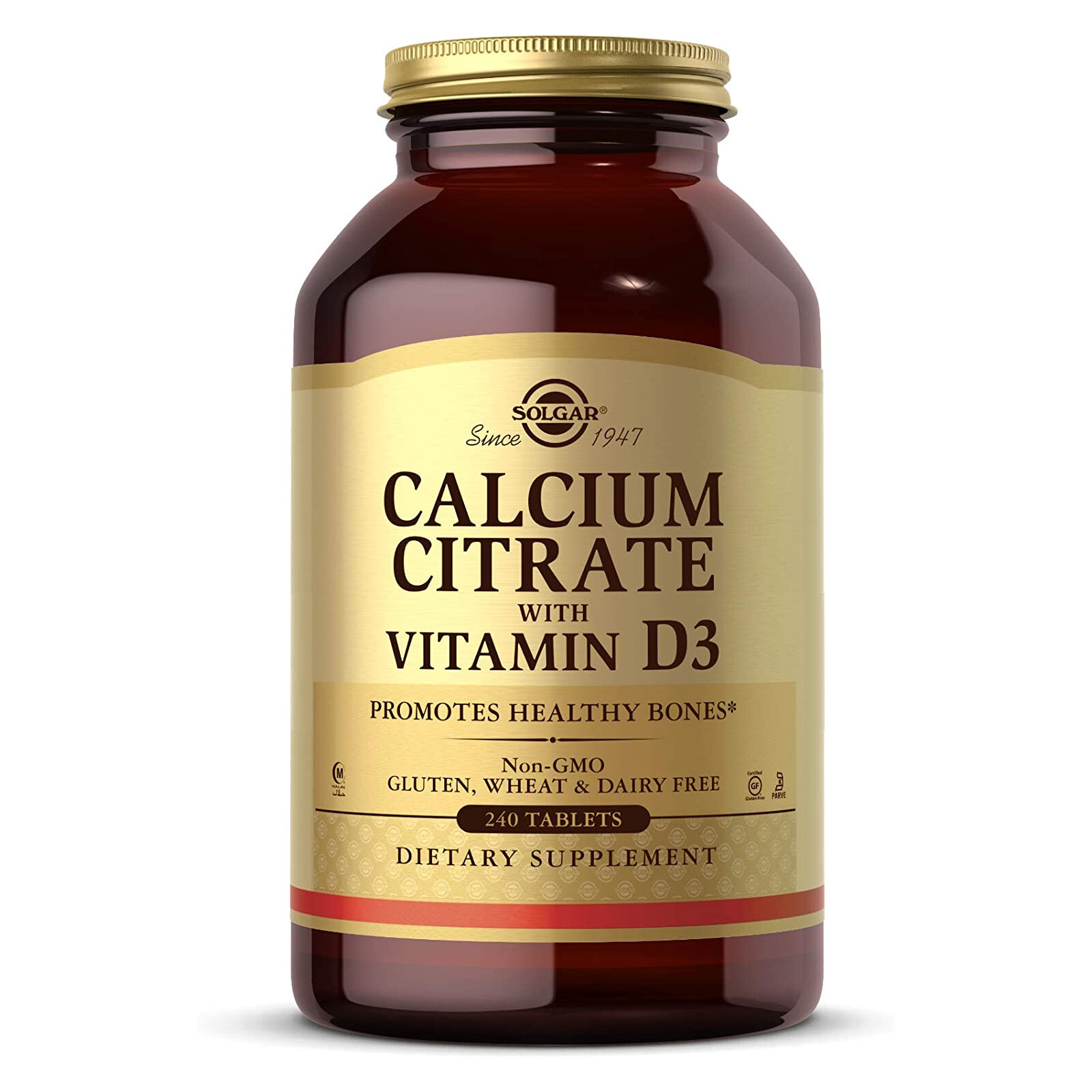 Solgar Calcium Citrate with Vitamin D3 240 Tablets, Healthy Bone