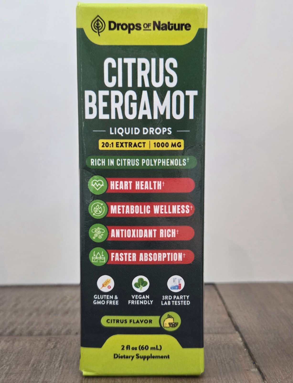 TWO Pack Citrus Bergamot Extract 20:1 Heart Health Antioxidant 2 fl oz each