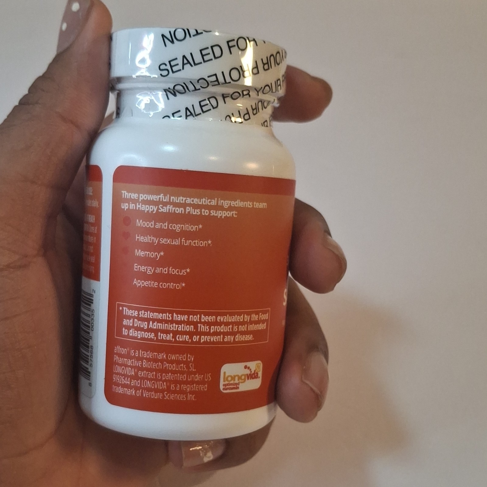brainMD Happy Saffron Plus 3-in-1 Saffron Mood Memory Sexual Health 90 Vegan