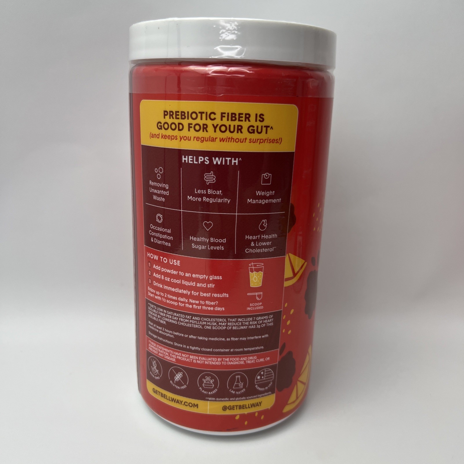 4 Pack Bellway Super Fiber Powder + Fruit, Raspberry Lemon 8.3 oz BB 9/3/2026 +