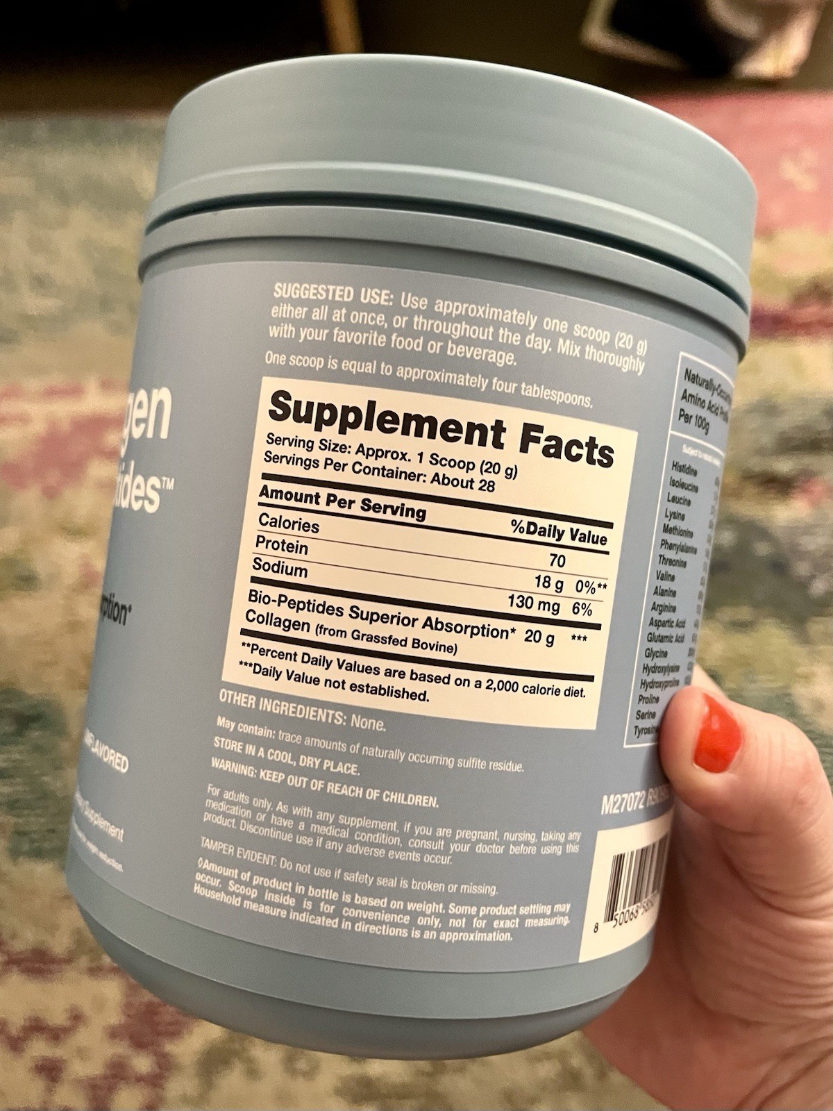 NeoCell Collagen Bio-Peptides Protein Powder Grassfed Unflavored 20 oz 20g