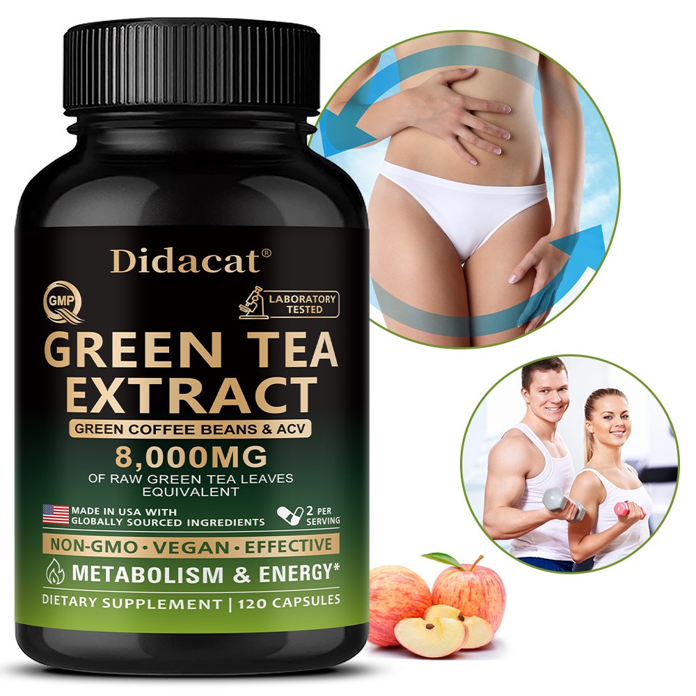 Green Tea Extract Apple Cider Vinegar Vitamin C Coffee Beans 120 Capsules US