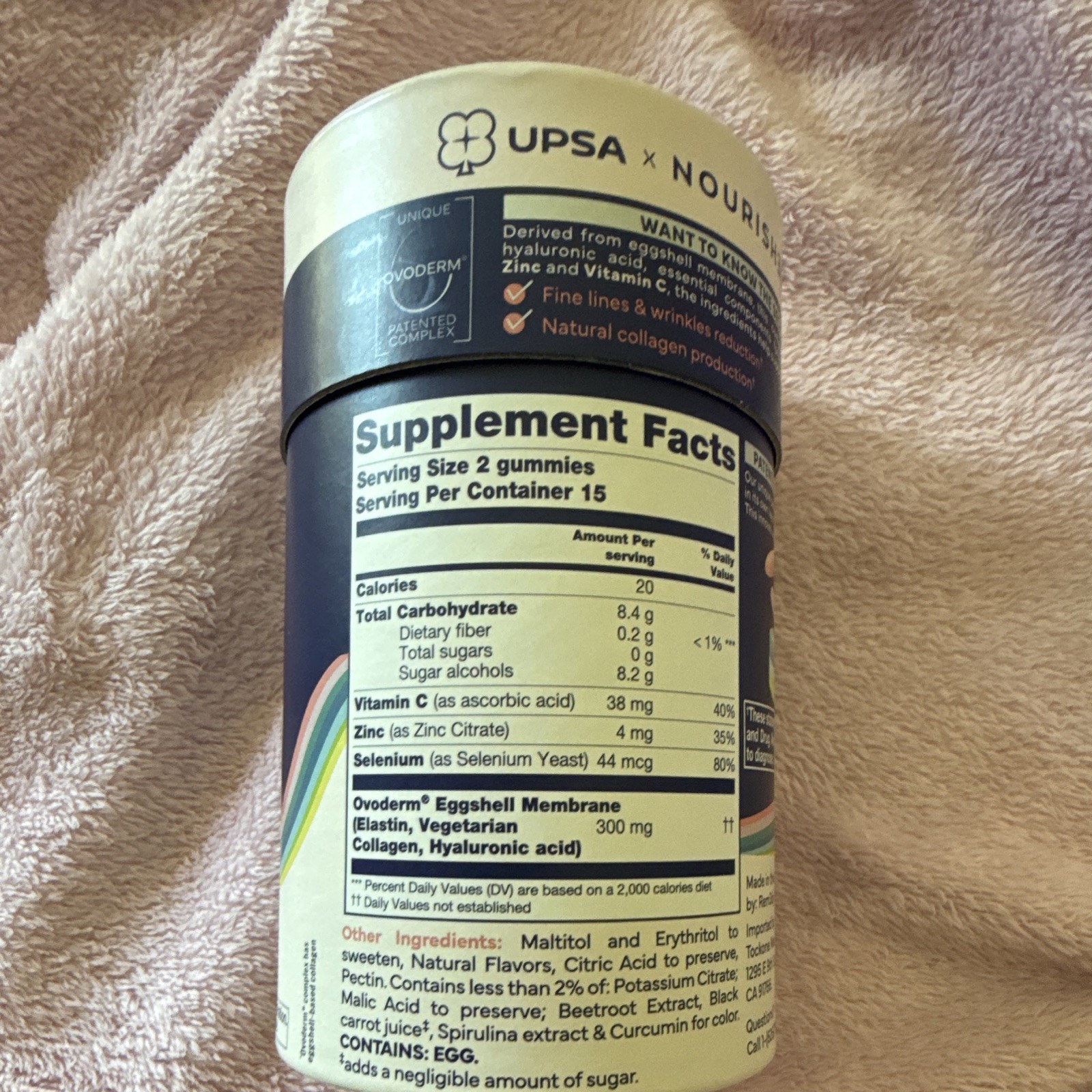 UPSA x NOURISHED Collagen Skin Lift Gummies 30 Ct Sugar-Free Gluten-Free