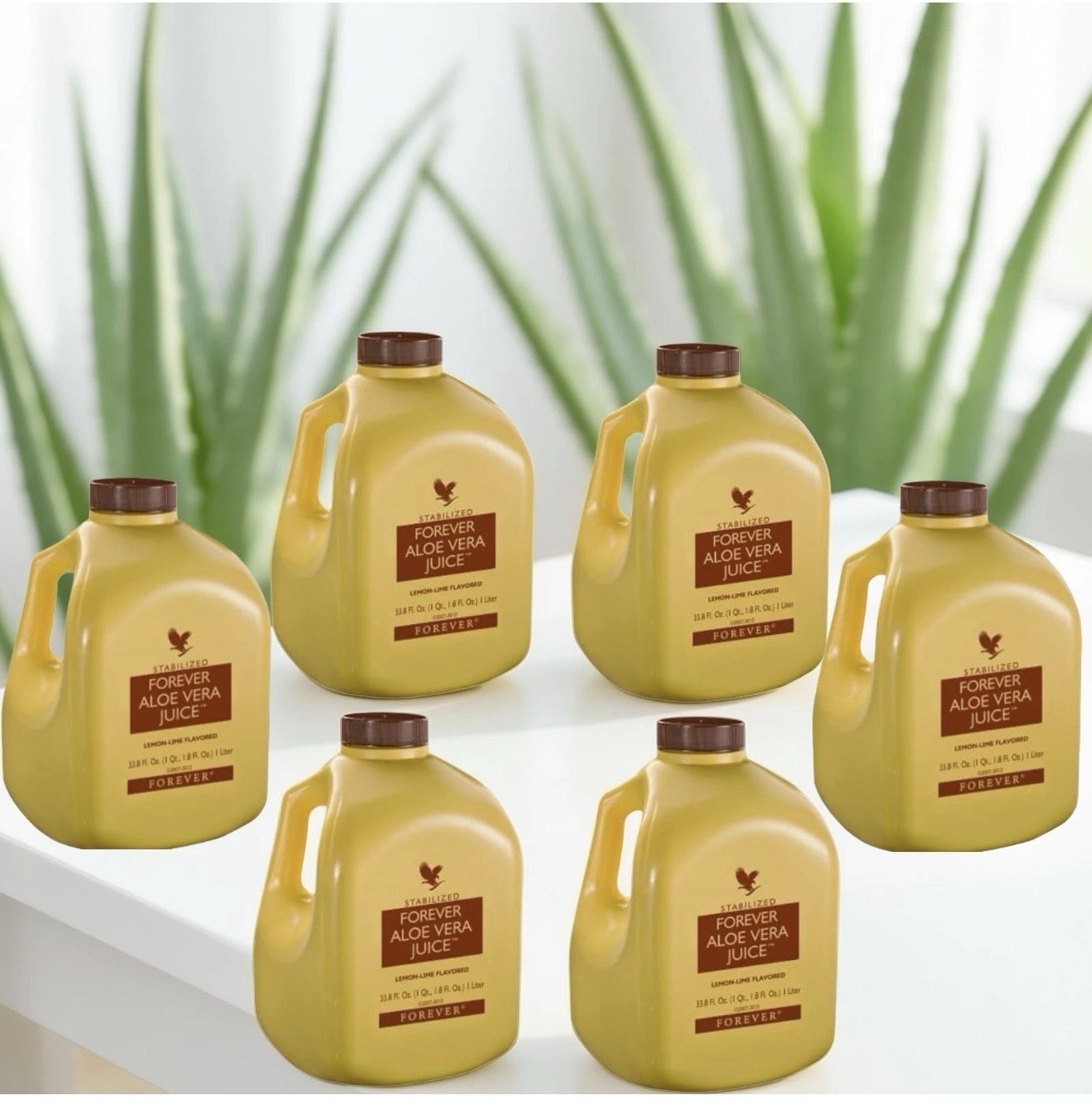 Forever Aloe Vera Juice Lemon-Lime 33.8oz Immune Digestive Support 6 Pack