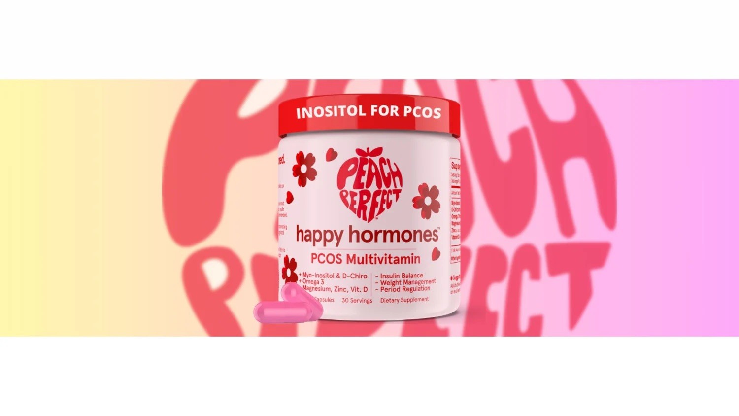 Happy Hormones Multivitamin for PCOS Peachy Perfect – 120 Capsules – exp 06/27