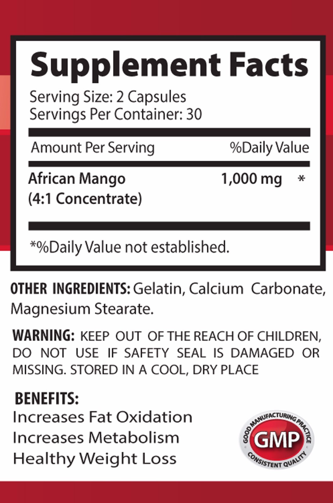 Antioxidant supplement AFRICAN MANGO EXTRACT 1000 FAT BURNER Energy booster 3B