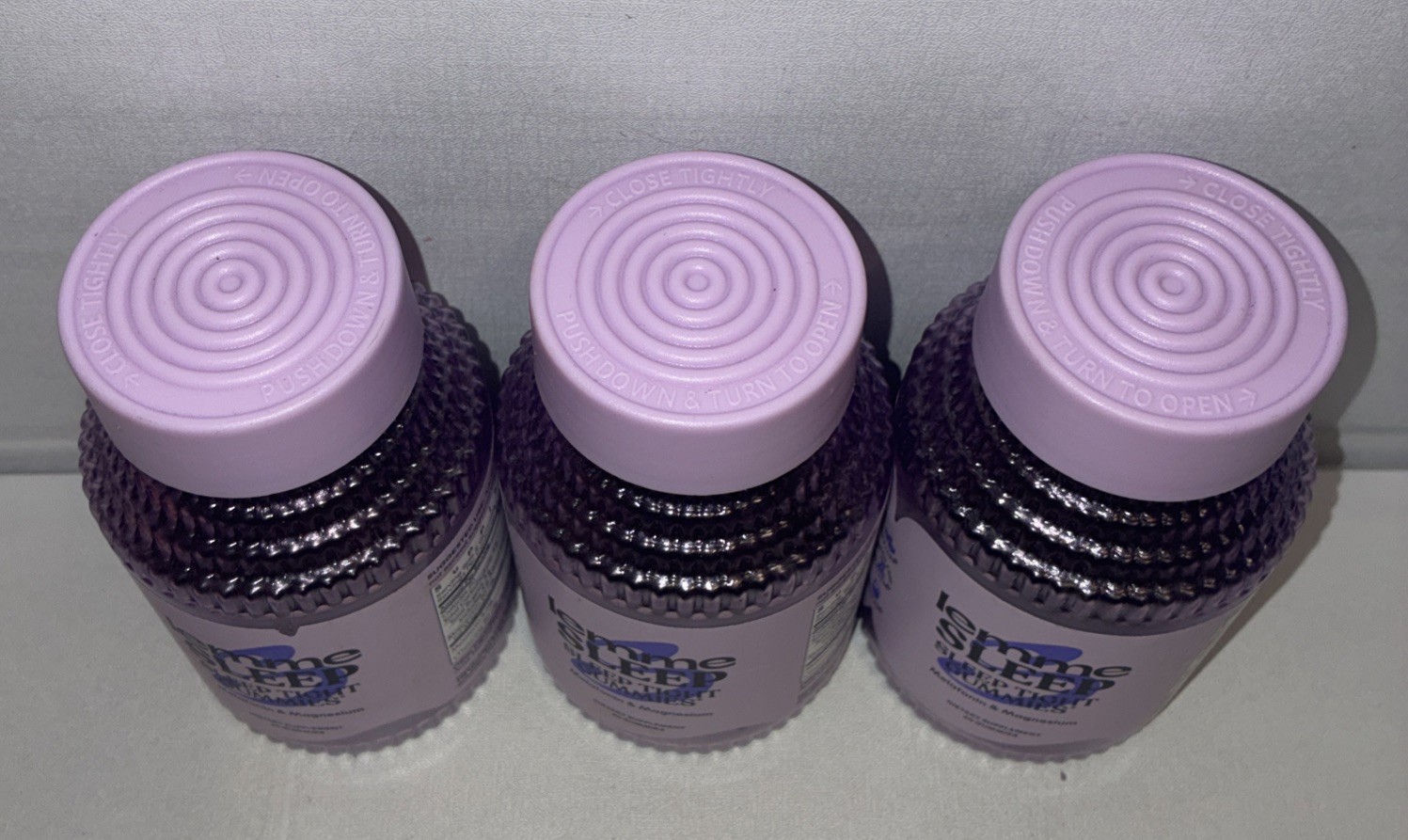 Lot Of 3-LEMME SLEEP SLEEP TIGHT GUMMIES Melatonin Magnesium 60 Ct Each