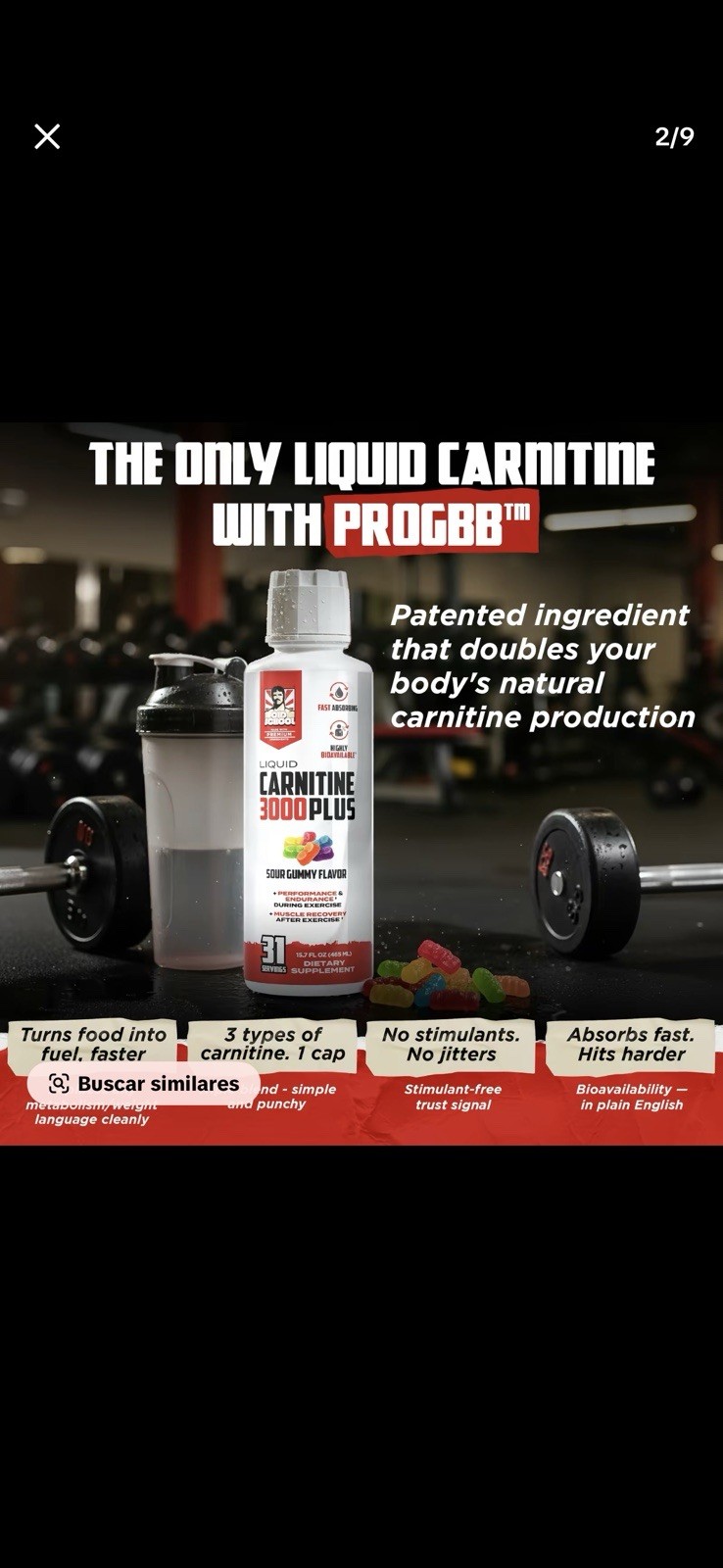 Old School Labs Liquid Carnitine 3000 Plus Sour Gummy, Stimulant-Free 15.7 oz