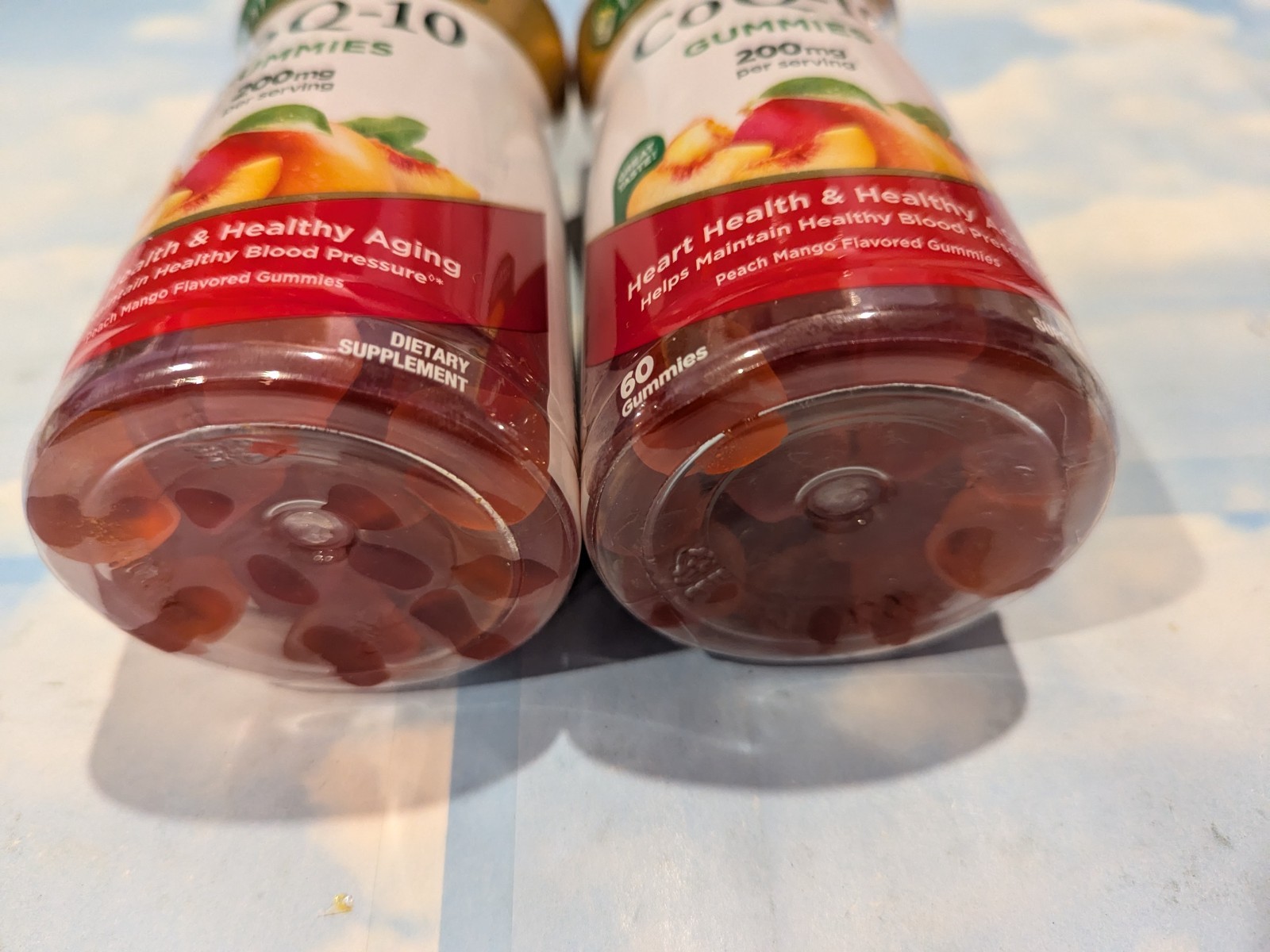 LOT (2) NATURE’S BOUNTY CO Q-10 200MG GUMMIES PEACH MANGO FLAVOR 60 CNT