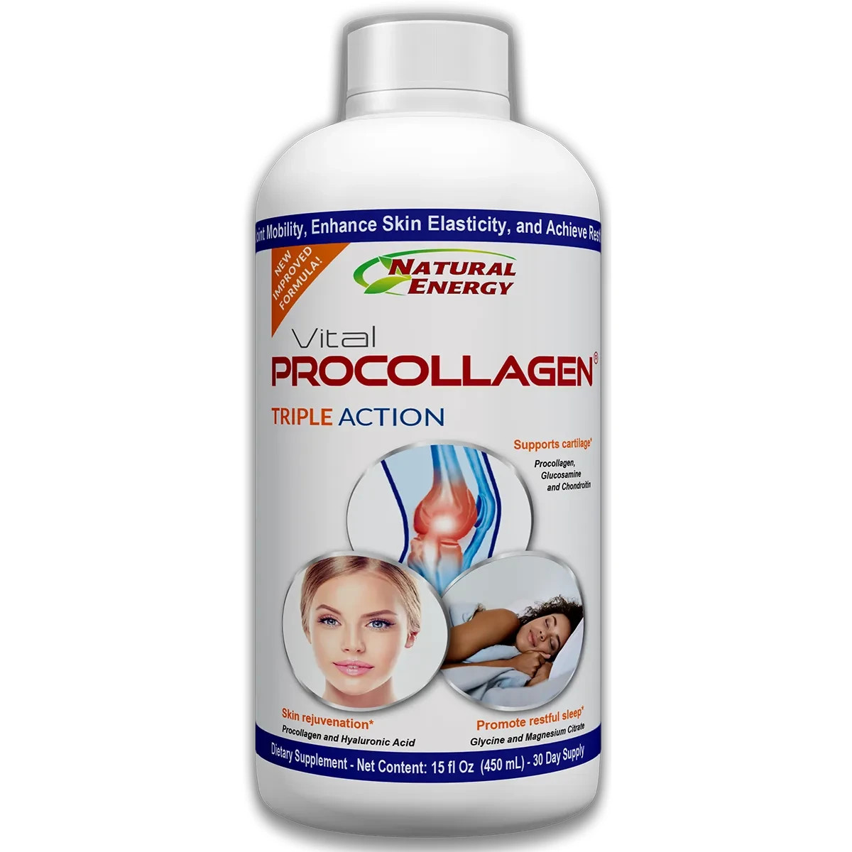 Vital Procollagen 15 fl oz New Triple Action Natural Energy Brand – 1 Bottle