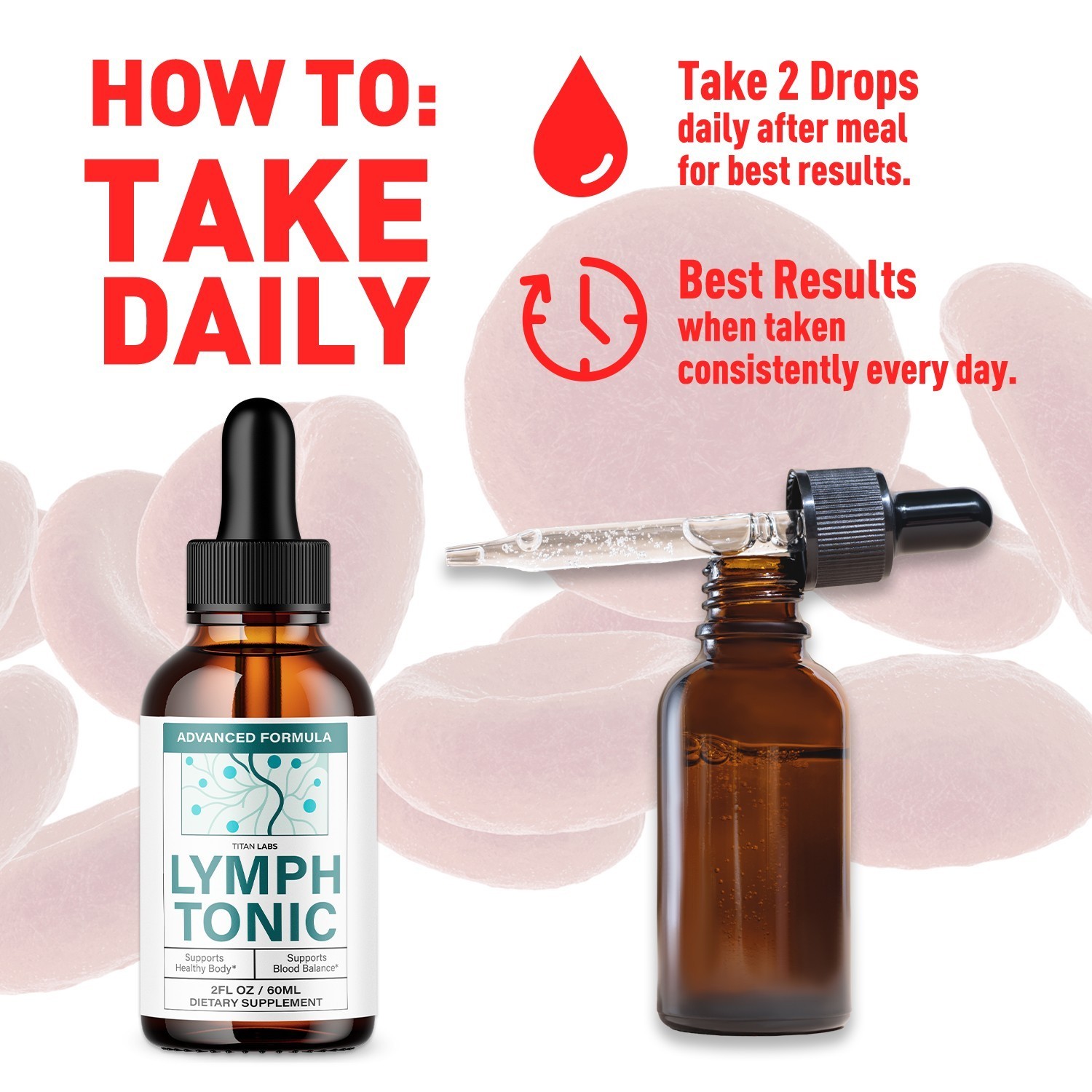 (1 Pack) Lymph Tonic Drops Blood Health Support Formula LymphTonic 30 Servings
