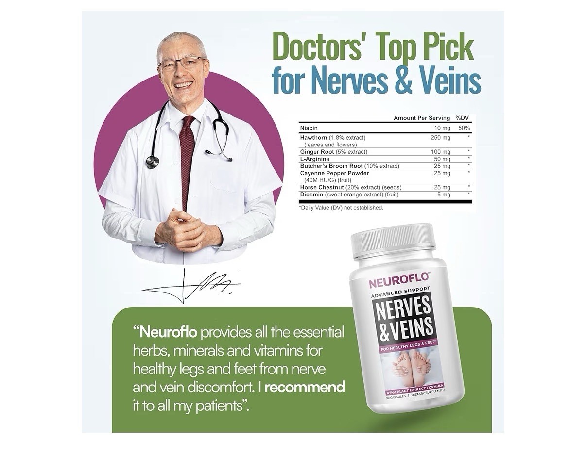 NEUROFLO Nerves & Vines Support Leg Feet Ankles Circulation Supplement 90capsule