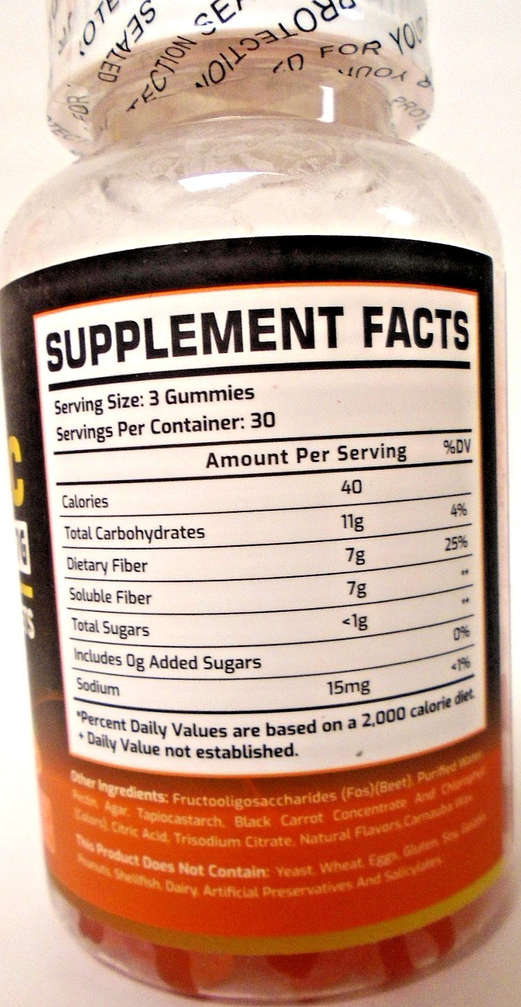 58 Bottles Prebiotic Fiber Gummies, 7g per Serving of 3 (30/Bottle) Orange 3/27