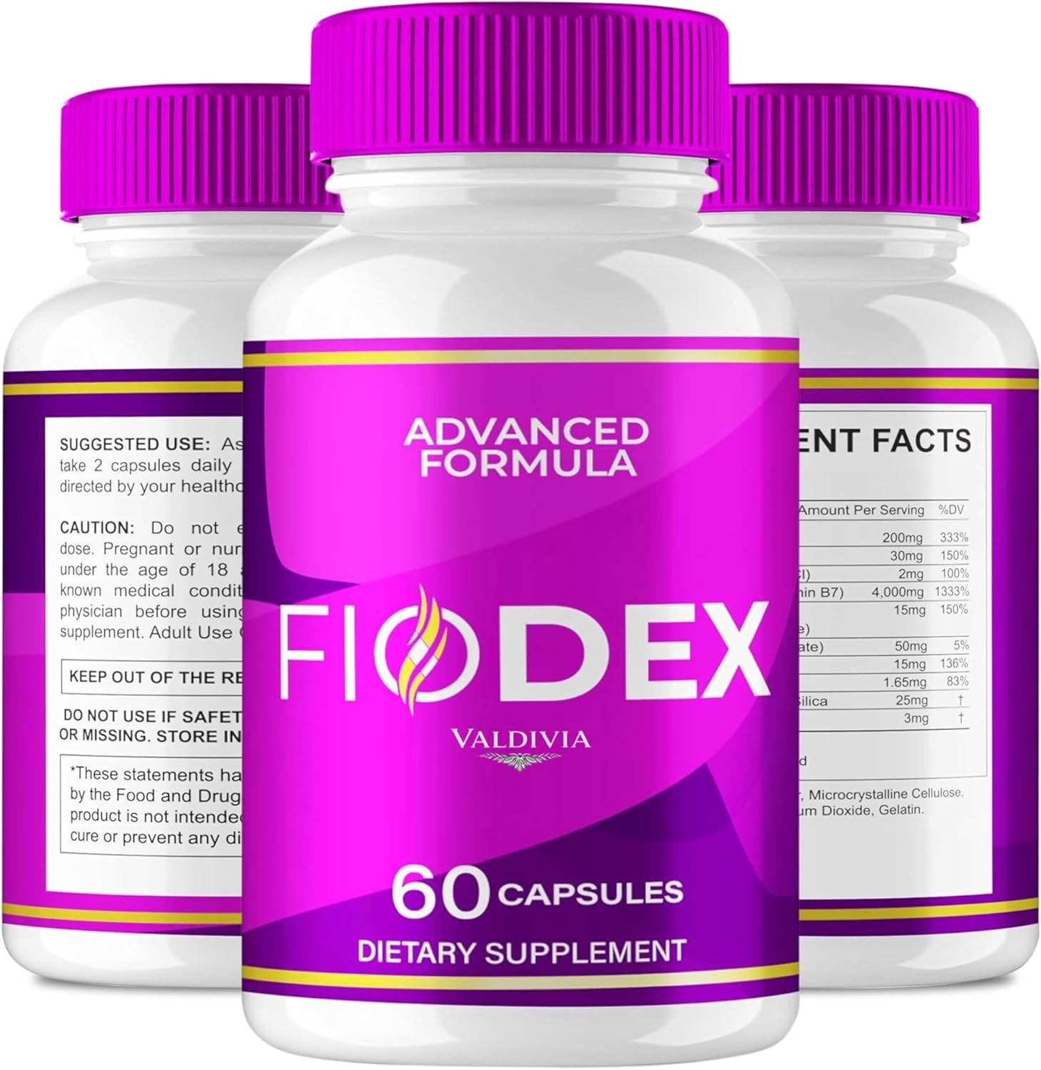 Valdivia FioDex 300 Capsules 5 Pack Nail Support Supplement Made in USA Premium
